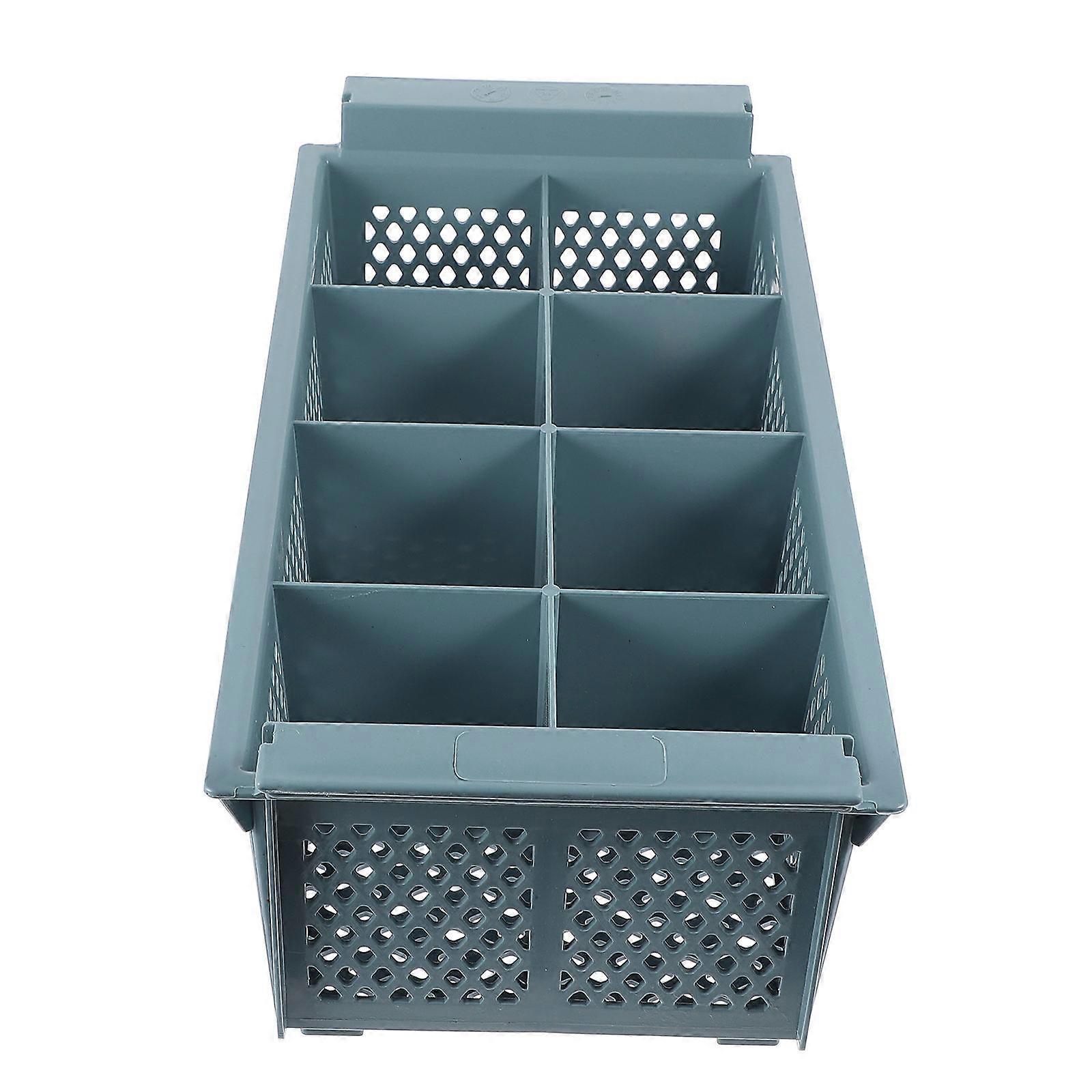 Grey Dishwasher Cutlery Basket with Handles for Utensils Storage – Efficient Kitchenware Organization for Home and Office