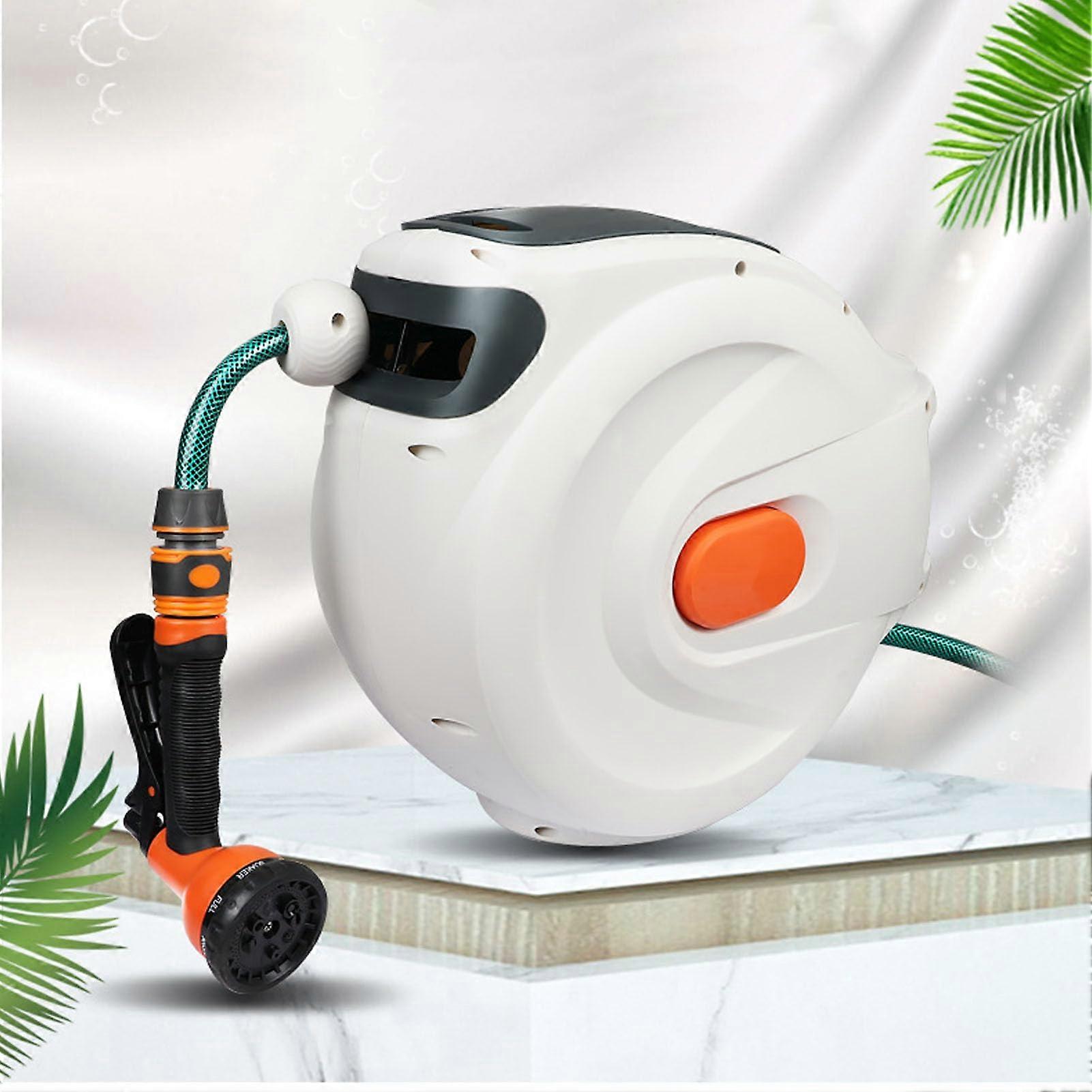Retractable Garden Hose Reel, Automatic Rewind 32.8 Feet with Nozzle