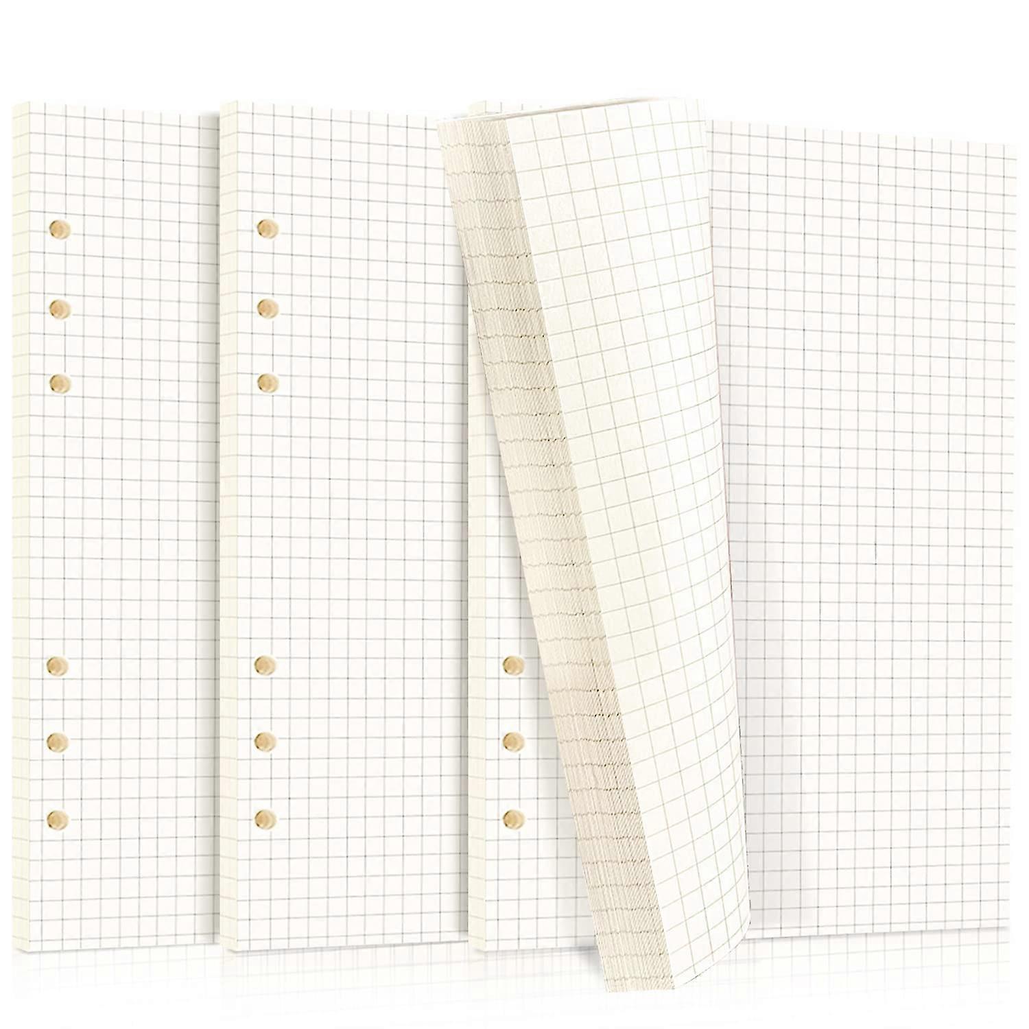 A5 Lined Paper, 3 Packs, 6-Hole Binder Compatible, Loose Leaf Journal Refill, 135 Sheets, 270 Pages, Grid Style