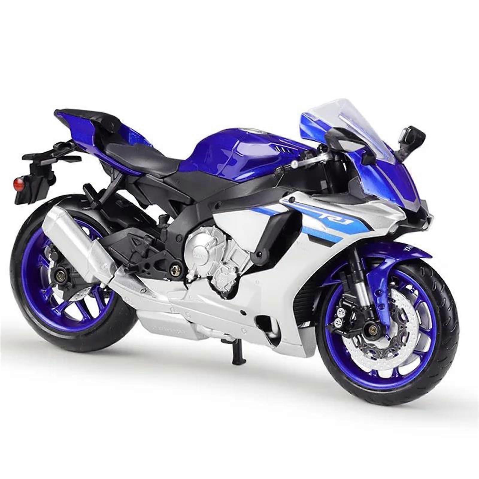 Yamaha YZF-R1 1:12 Scale Die-Cast Motorcycle Model With Display Base Blue Alloy Construction