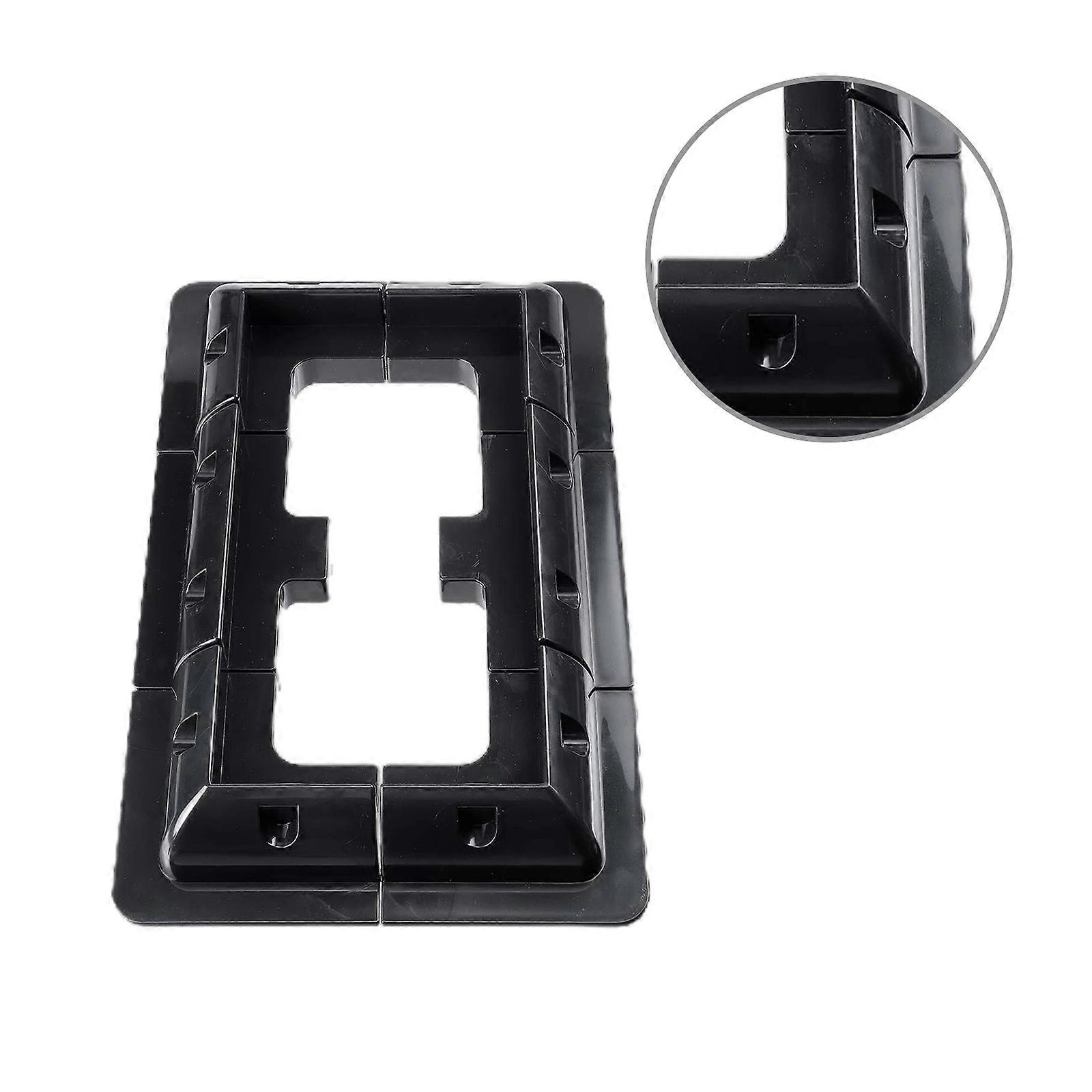 6Pcs/Set ABS Corner Bracket Kit No Drill Solar Panel Mounting Bracket Support Kit for Roof Garages Easy Installation  Black
