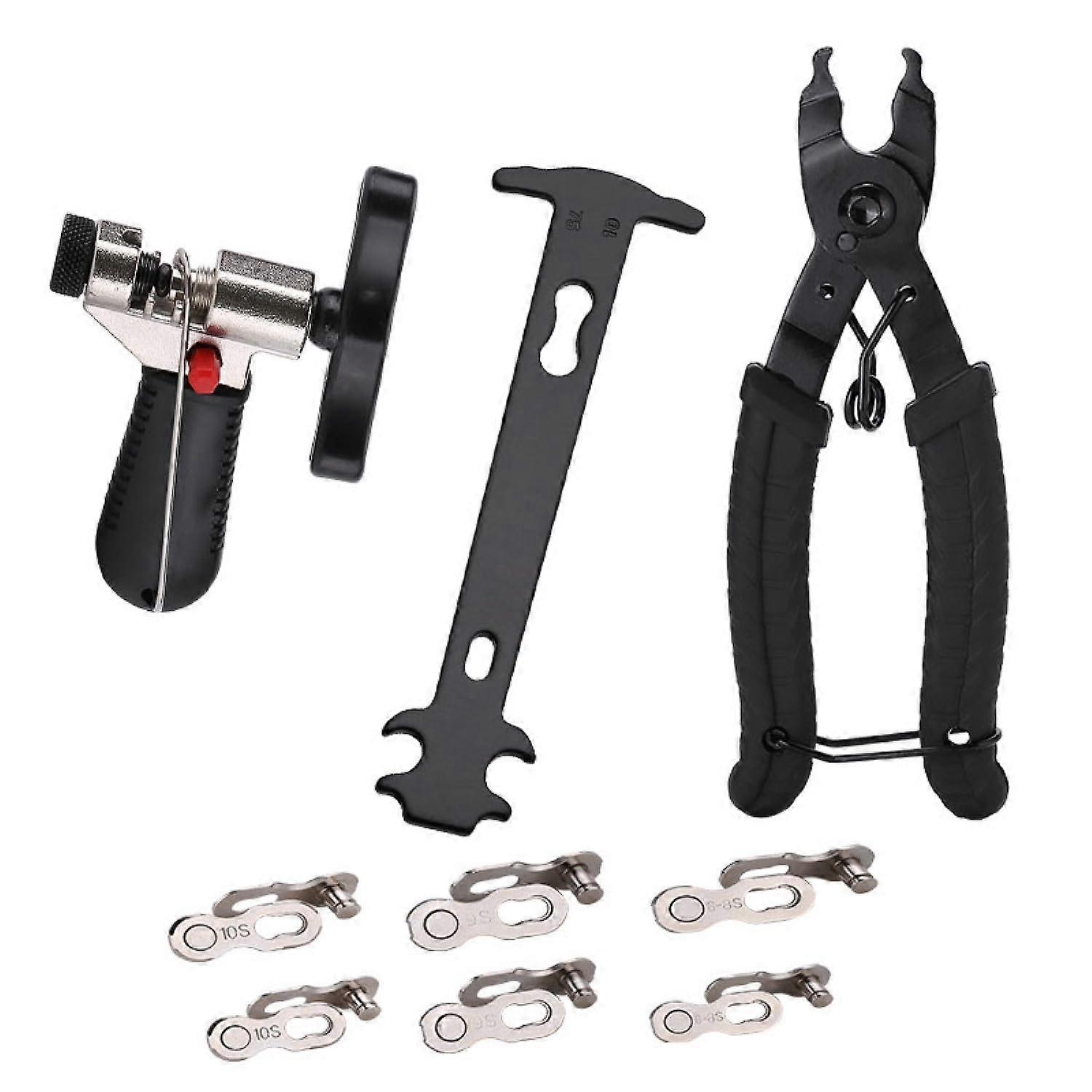 Bicycle Chain Tool, Chain Tester, Chain Lock Pliers and 3 Pairs Riveting Tool