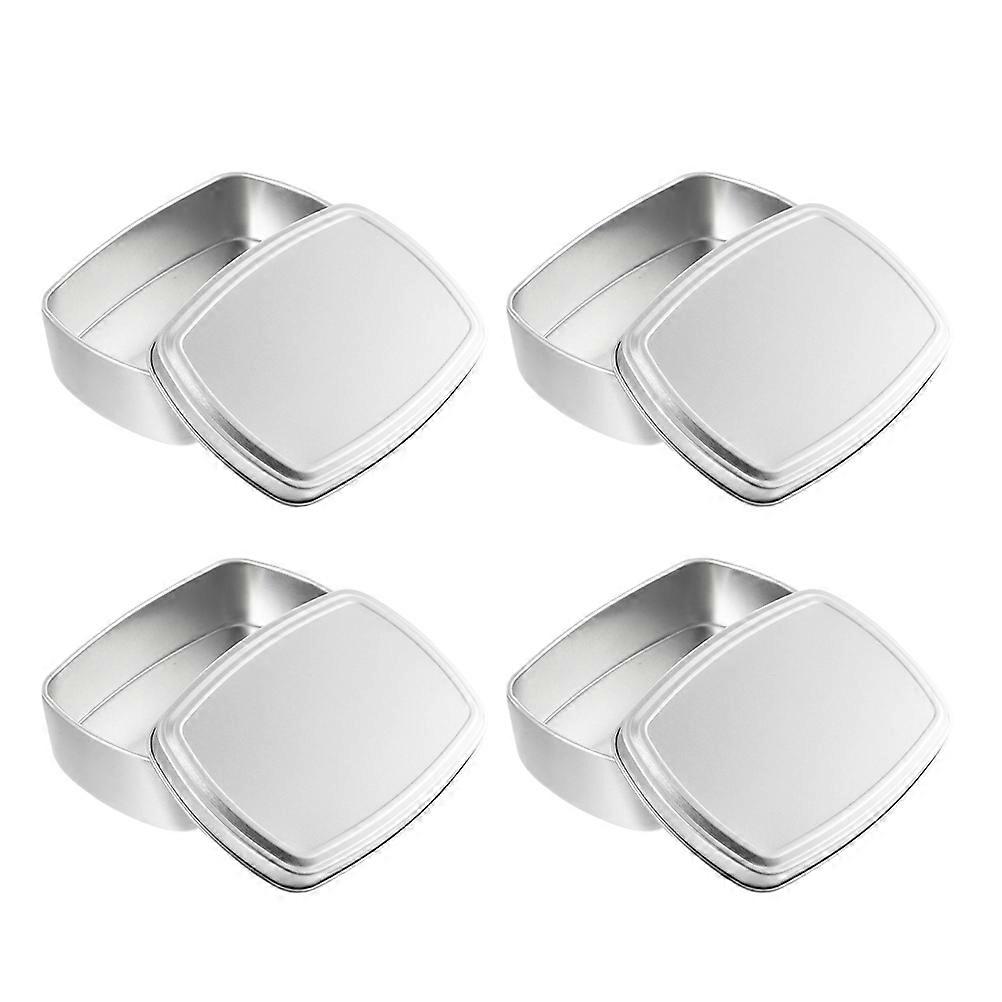 4pcs Empty Aluminum Boxes Refillable Containers for Candles and Cosmetics Storage