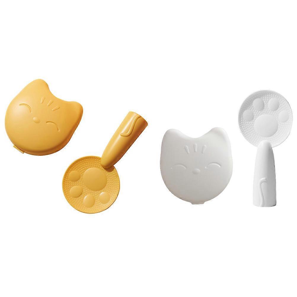 Upright Rice Spoon for Kitchen Use Made of PP Yellow Color with Handle 2 Sets