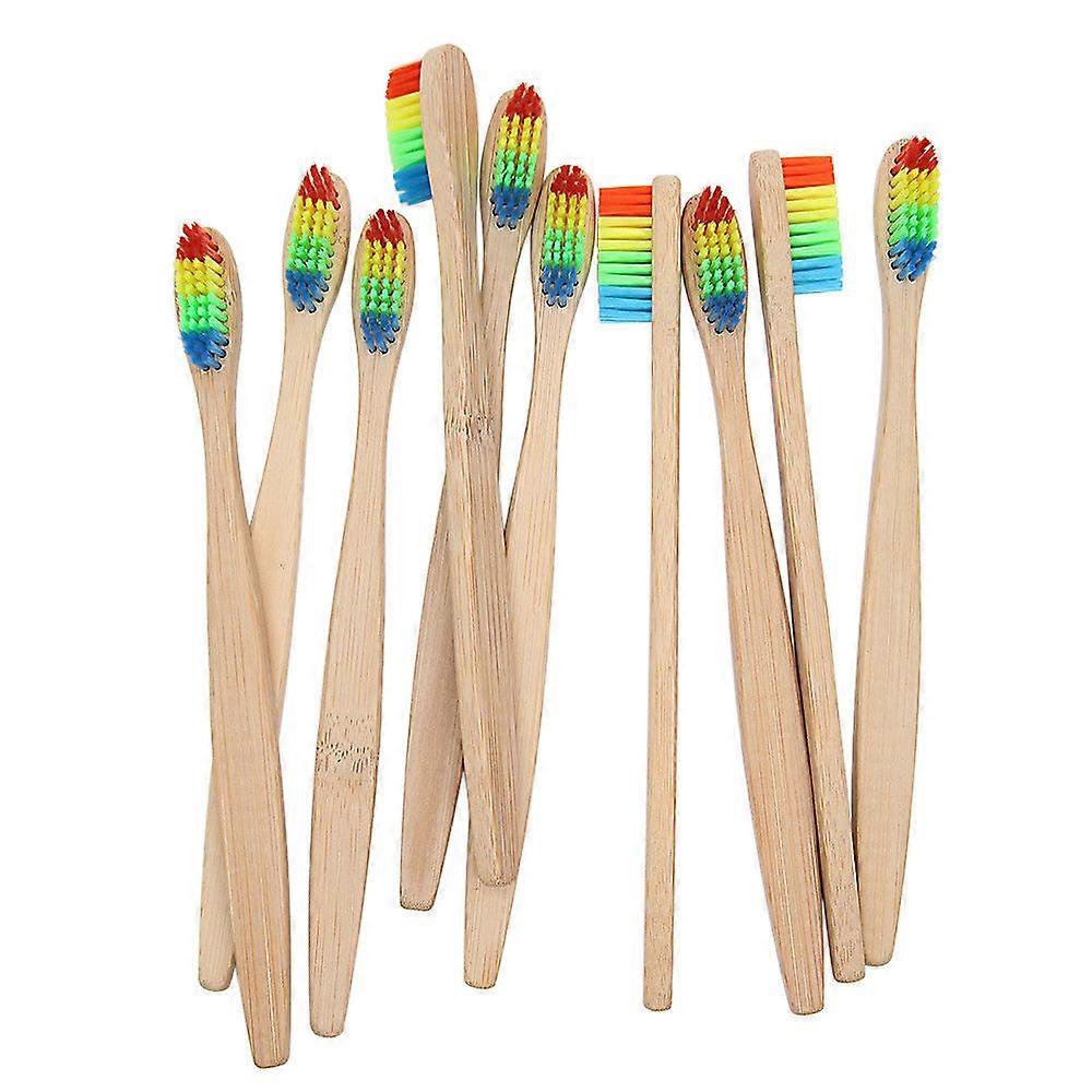 Toothbrush Bamboo Ergonomic Design Daily Use Sensitive Gums Users 12Pcs