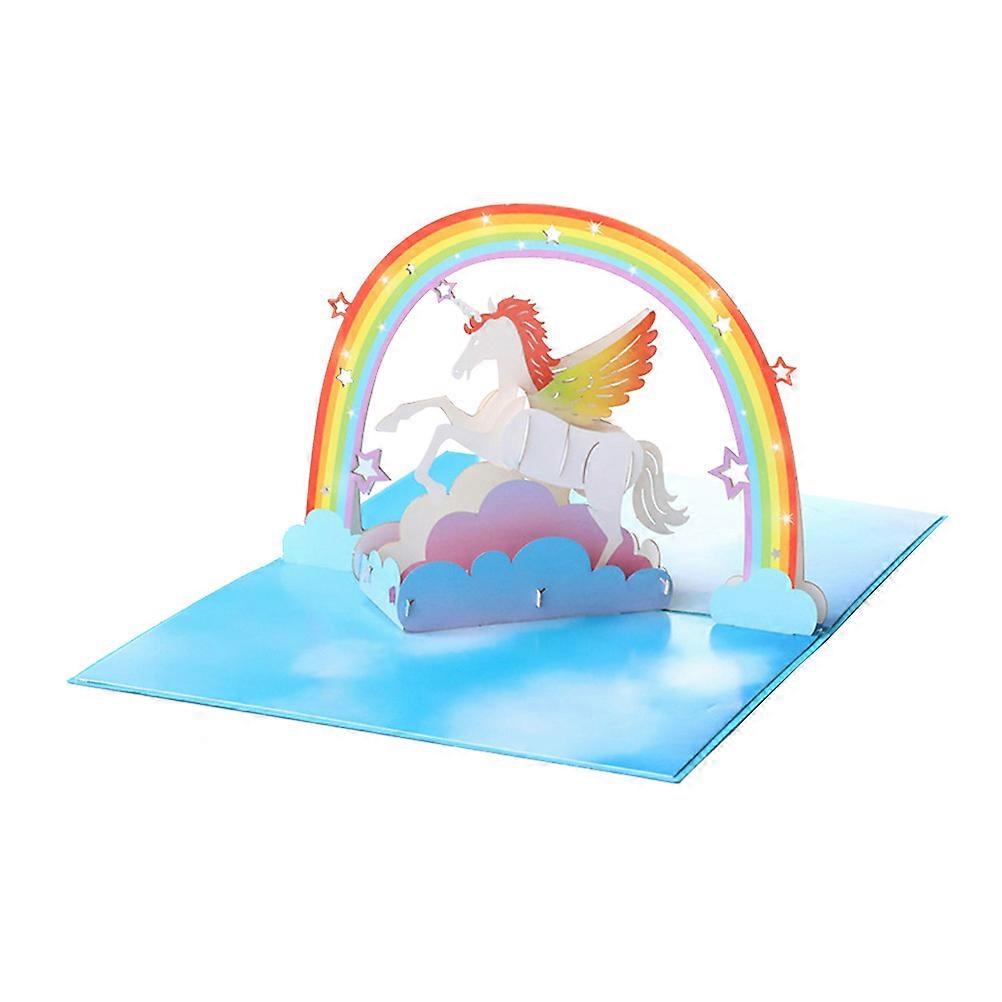 Greeting for Children Rainbow Greeting Vivid Colorful Up 3D Stereoscopic Creative Design Special Day Friends Lovers 1 Set