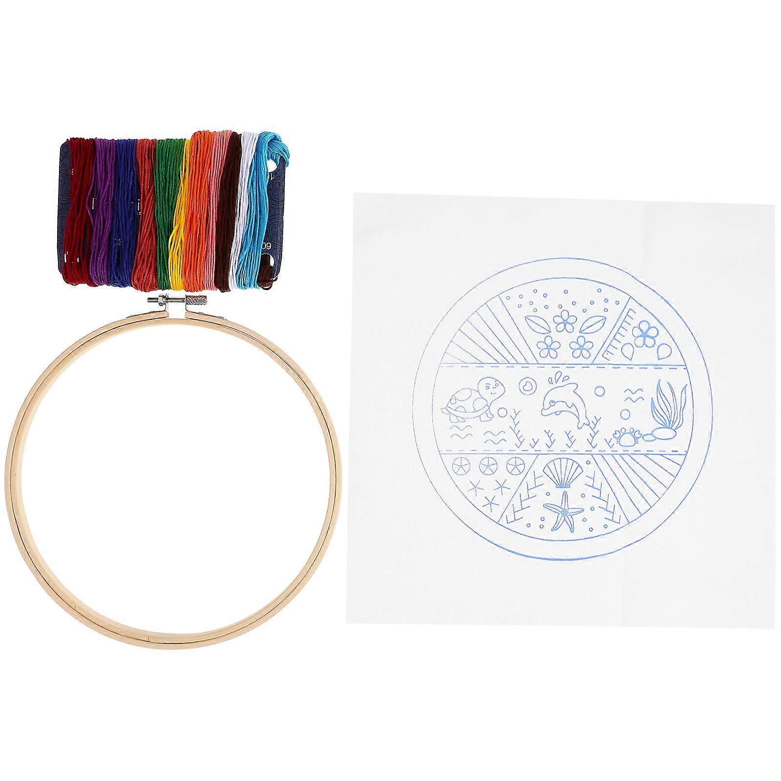 Embroidery Set Beginner Embroidery Kits Diy Embroidery Home Decoration Assorted Color Square 1Set