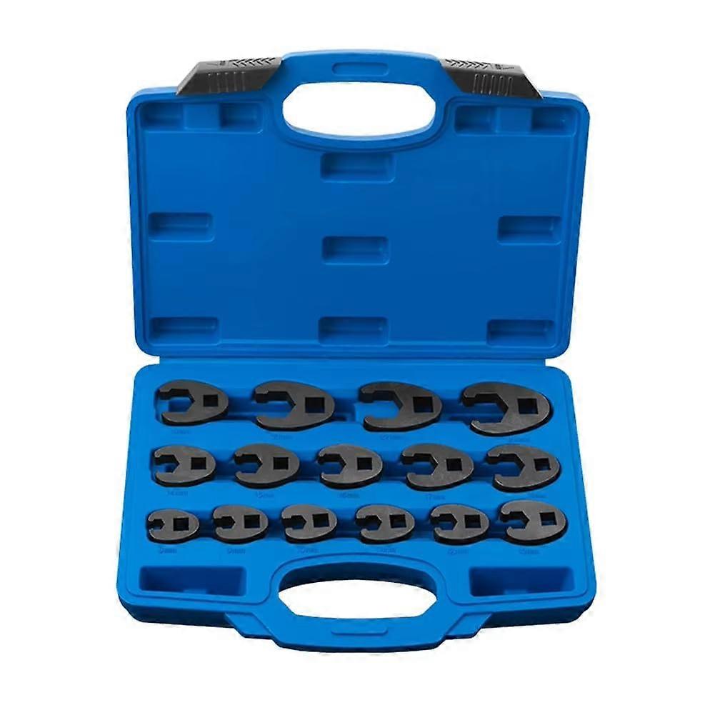 Crow Foot Wrench Set, 15Piece, 824 Mm, 1/2 In And 3/8 In Drive, Open End Oil Pipe Wrencher