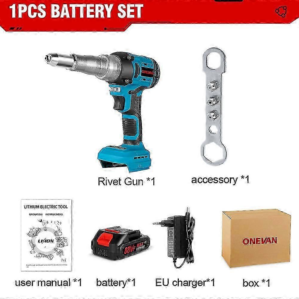 ​Onevan 720W Brushless Electric Rivet Gun With 20000N Force For Makita 18V Battery Auto Riveting And Nut Setting Tool​