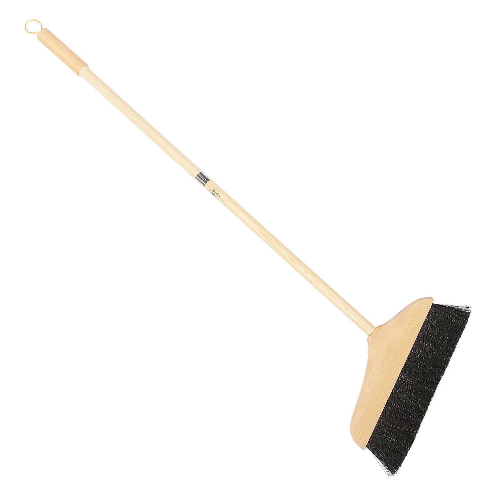 Soft Horse Hair Bristle Broom with Long Handle for Home Floor Cleaning – Heavy Duty Household Sweeper for Gentle Floor Care