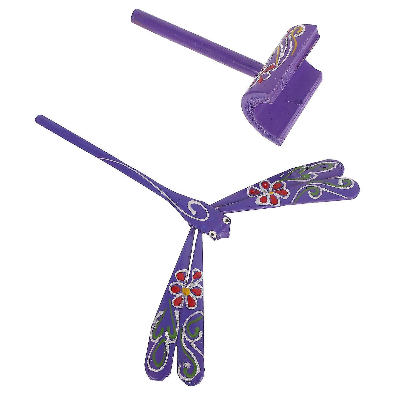 Dragonfly Toys for Kids Balance Toy Educational Prop Science Display Model with Holder for Children Playtime Purple 1Pack