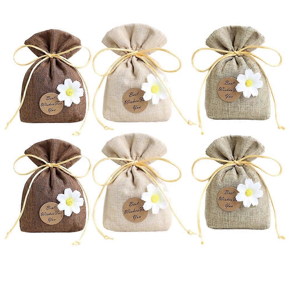 家庭、車、ワードローブ用のラベンダーの香りの小袋バッグ 6 個 – 巾着デザイン、臭いが残らない – 友人や家族への完璧な贈り物