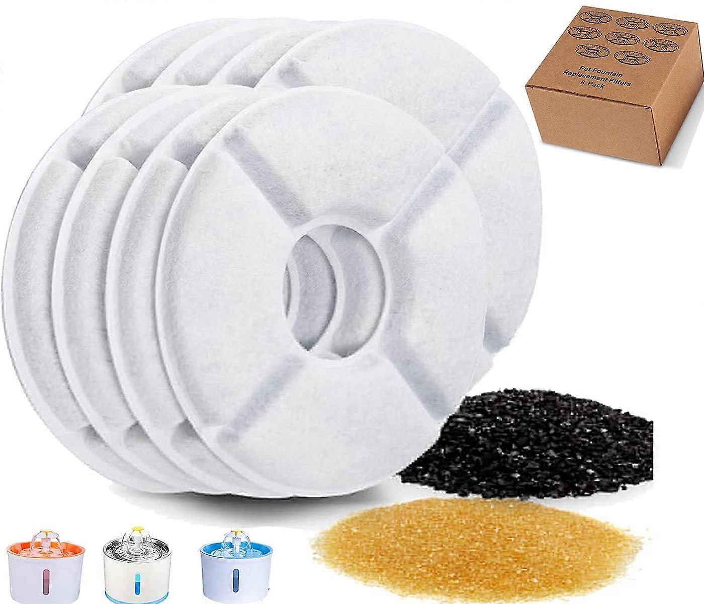 Cat Fountain Filter Pack of 8, Replacement Filter for Cat and Dog Drinking Fountains, Activated Carbon Filter