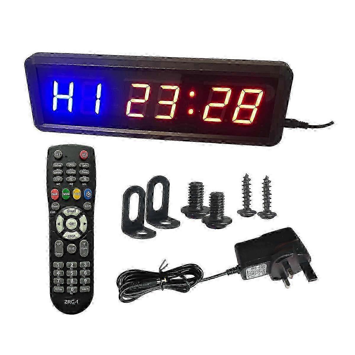 Gym Timer Stoppuhr mit Remote Countdown / Up Uhr in Minzsekunden für ideale Intervall-Timer-Uhr für Home Gym Workout LED hwy