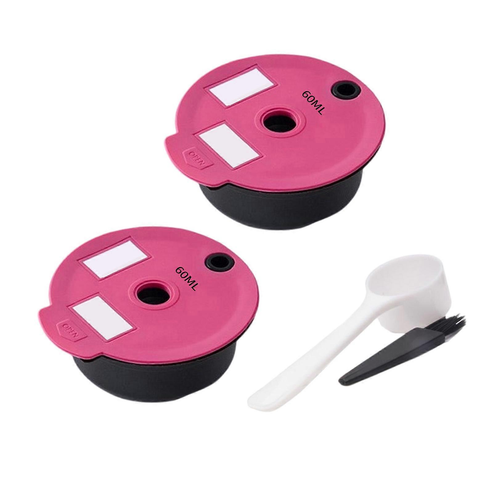 Reusable Coffee Pod For TAS1003/01 TAS1403/02 Coffee Maker Machine Refillable Filter Pod With Powder Holder Spoon Brush Pink