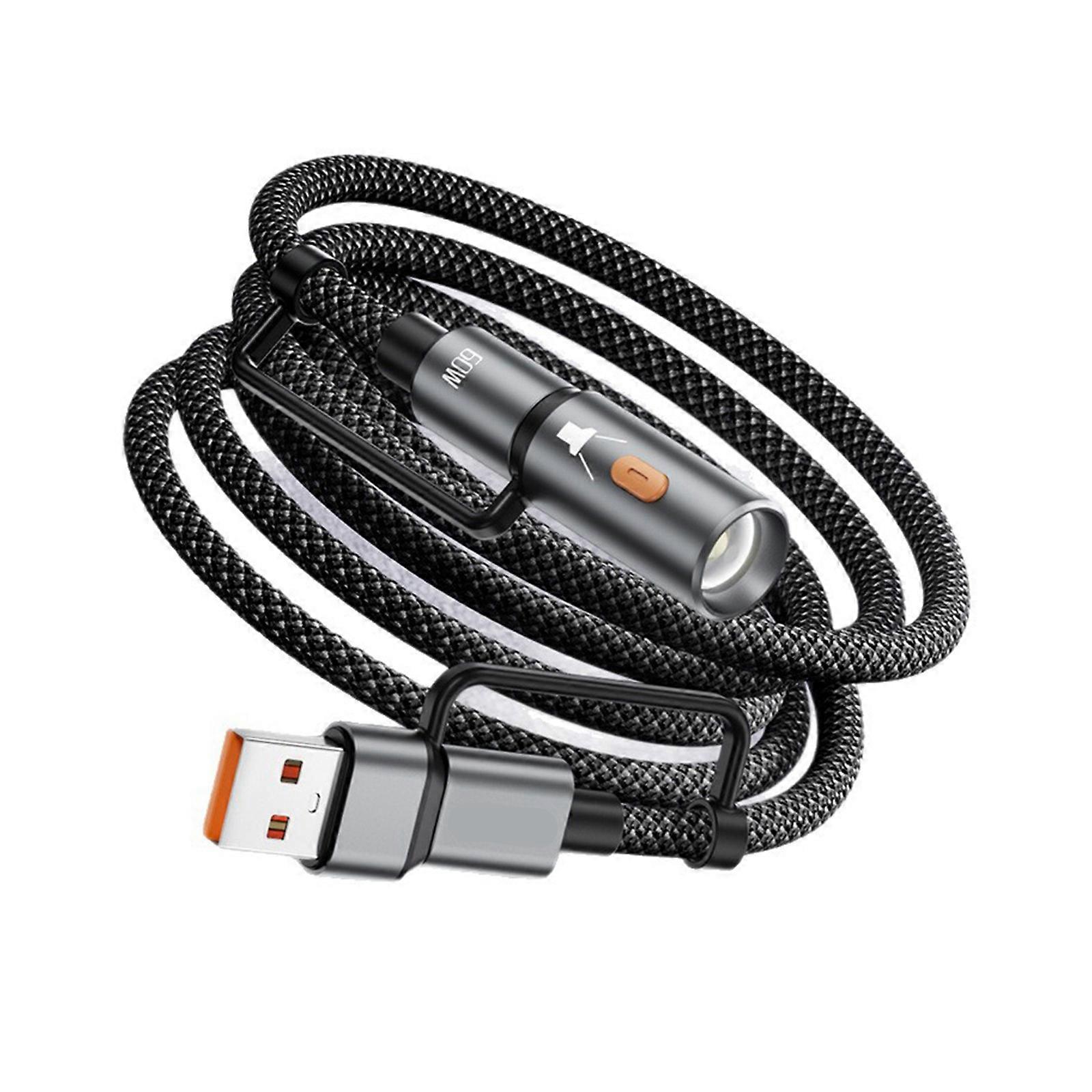 Double Port USB C Fast Charging Cable 60W with Light Braided Cord Perfect for Multiple Device Charging and Data Transfer Multicolor