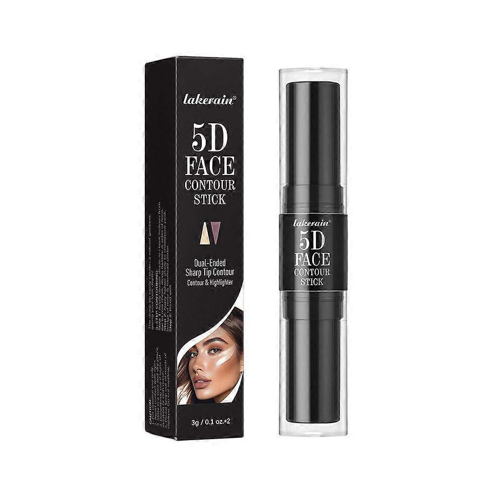 5D Face Contour Stick, Dual-Ended Contour & Highlighter Stick, Long Lasting and Waterproof, Natural Finish, Creamy Texture Contouring Stick for Face S