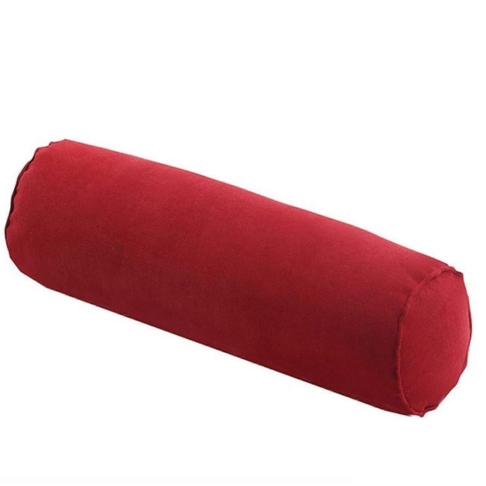 Neck Roll with Soft Microplush Cover, Orthopedic Neck Pillow, Positioning Roll, Knee Roll, Memory Foam (Red, 15 x 40 cm / 6 x 16 inches)