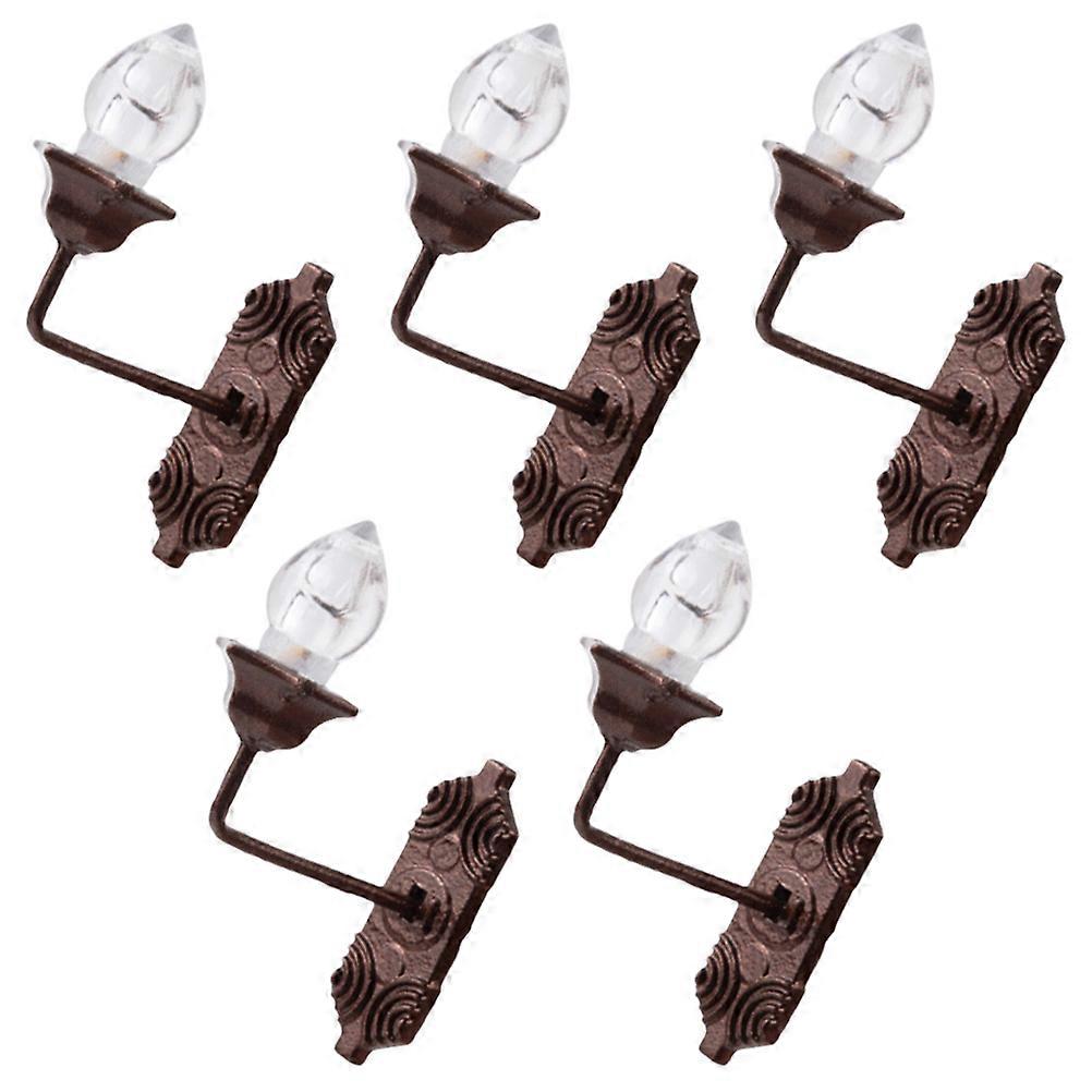 Lamp Decor Mini Luminous Wall Lamp Model Building Craft Enthusiasts Square Shape 5Pcs