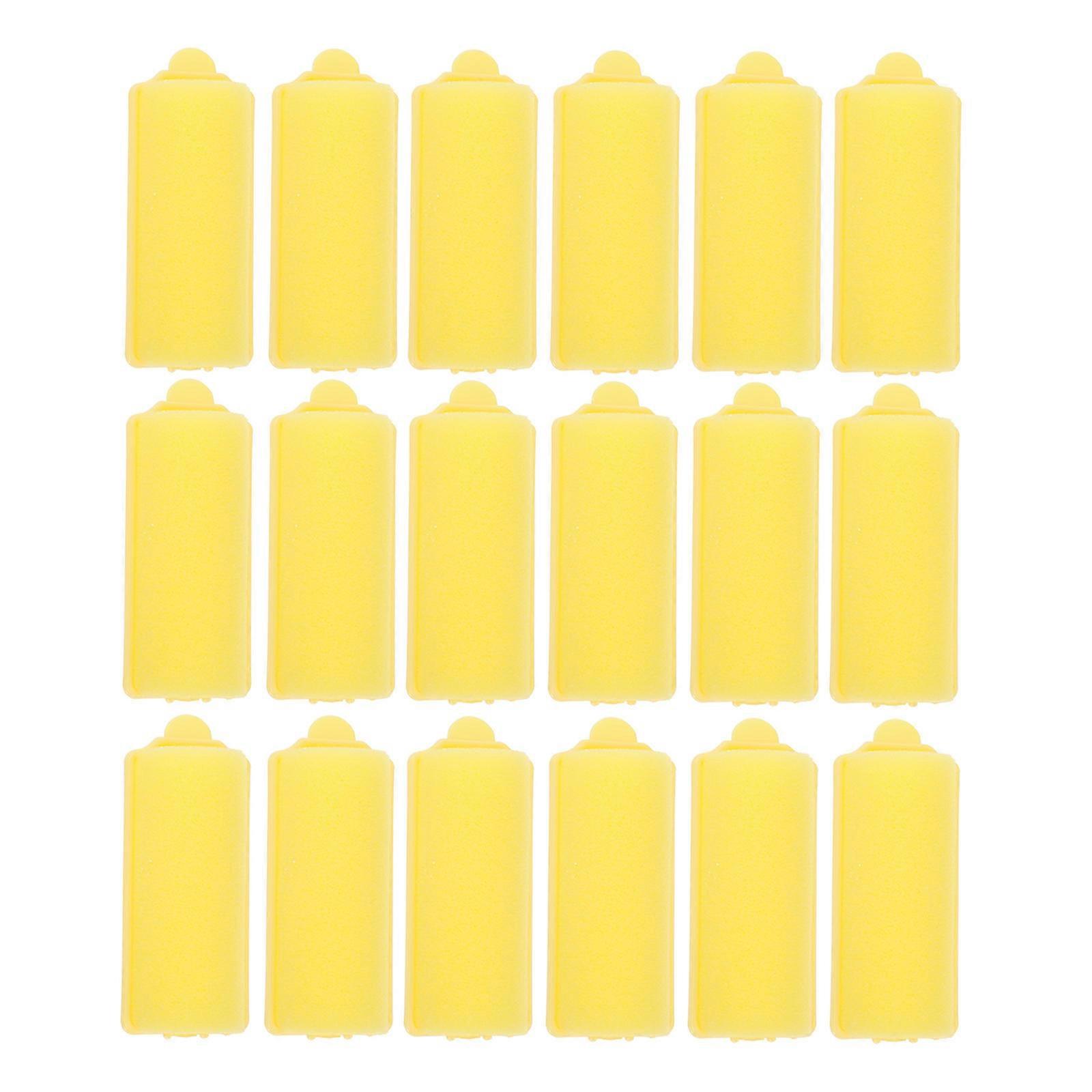 Yellow Sponge Hair Curlers for Women 20pcs Portable Lightweight Hairstyling Tool with Delicate