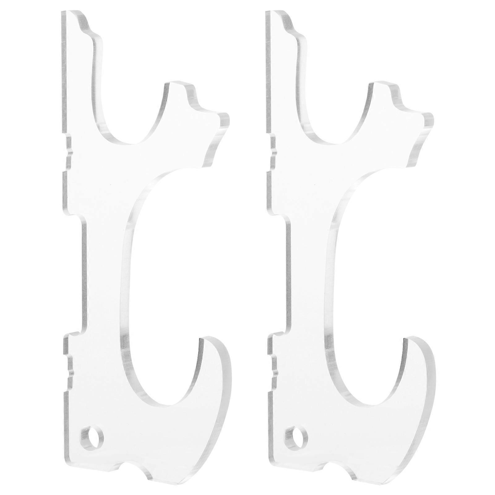 Acrylic Sword Display Stand For Home Decoration 2 Pcs Wall Mounted Storage Rack Clear Appearance 17.6X7.6CM