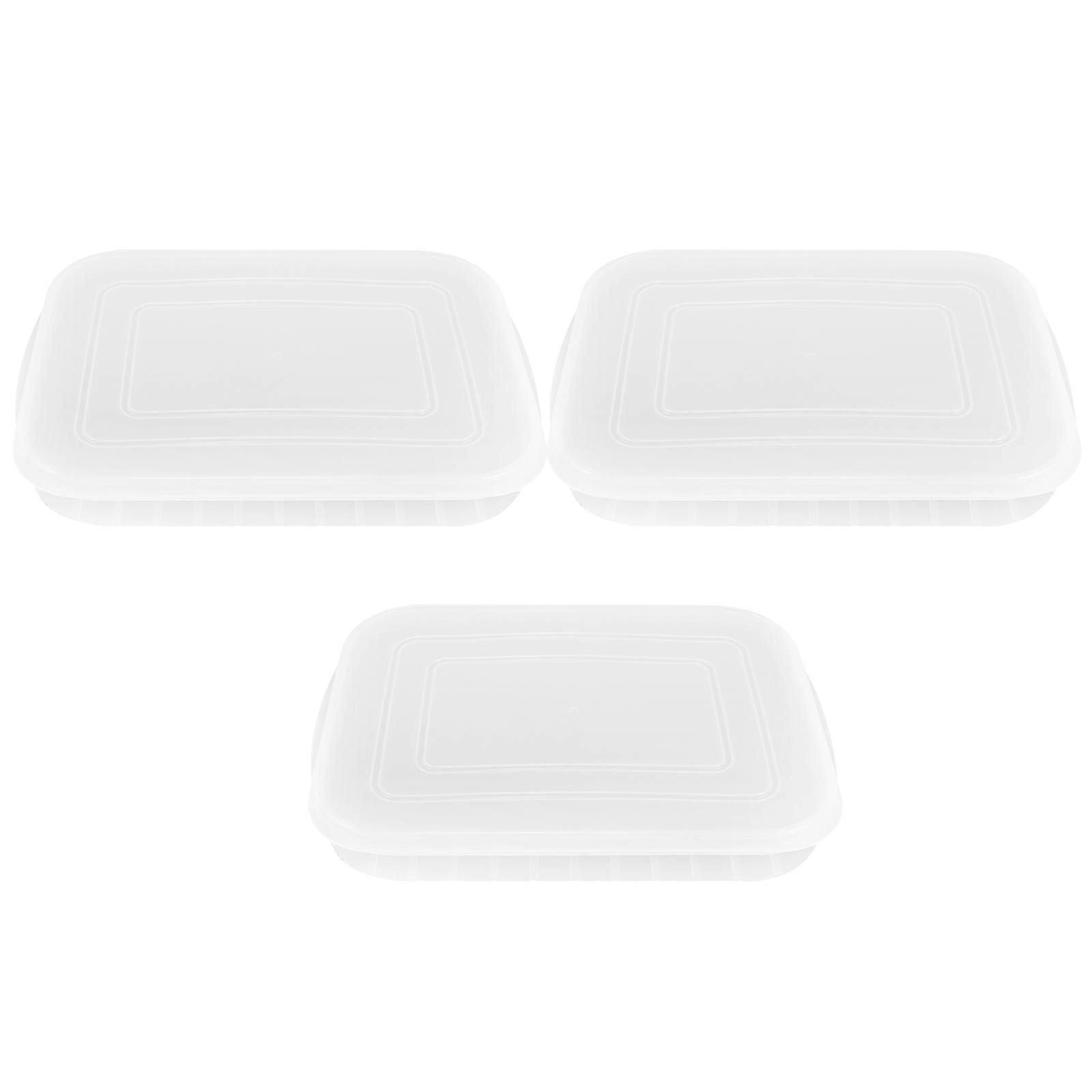 Bacon Keeper Airtight Food Storage Container for Fridge Transparent PE Practical Portable 3pcs