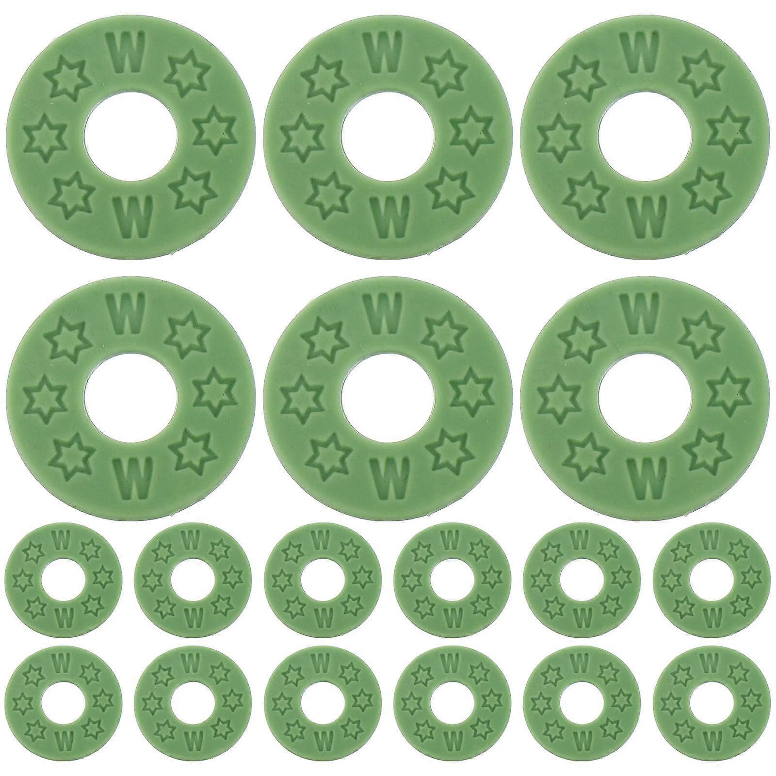 Guitar Strap Gaskets with Silicone Pads for Belt Use Green Color 20 Pieces