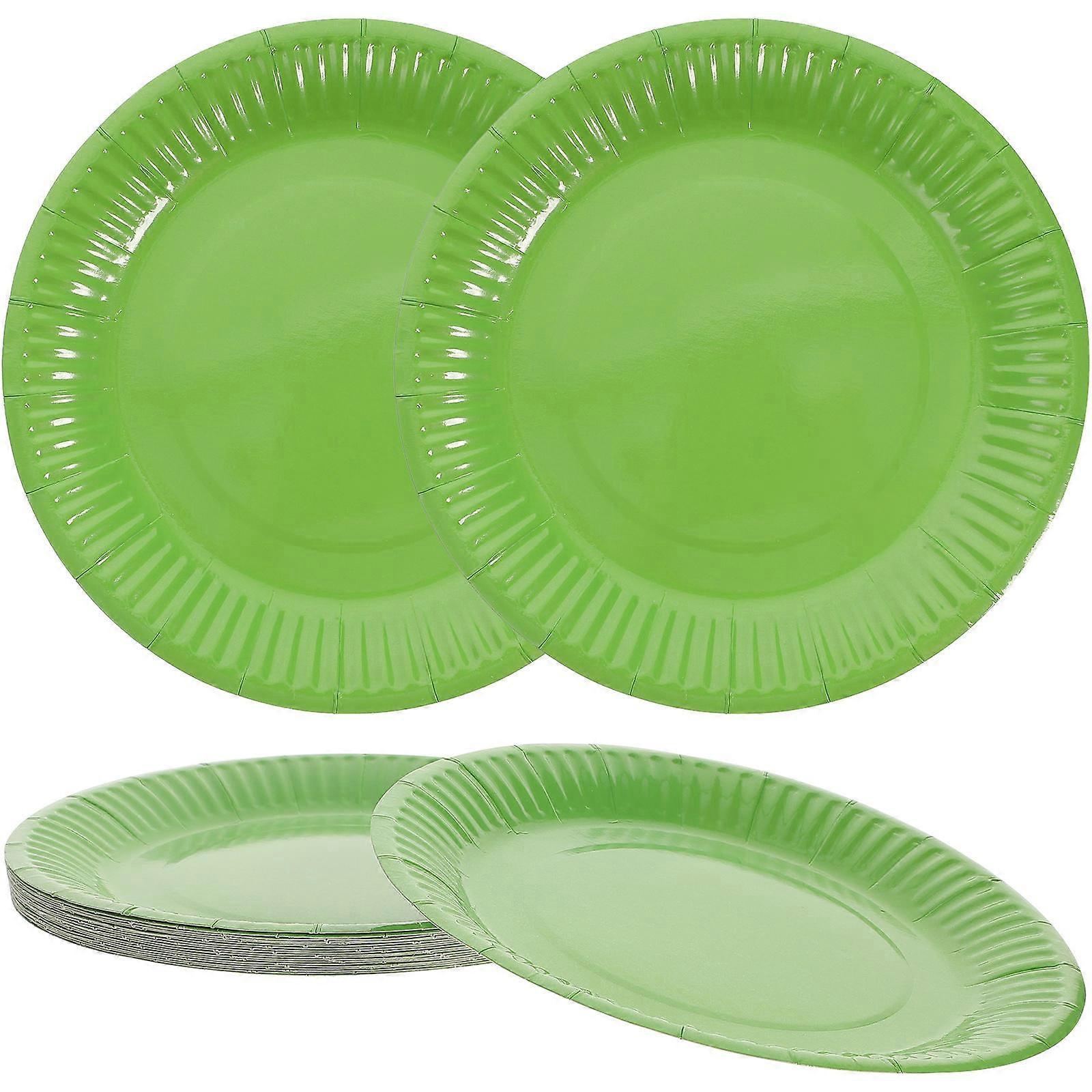 20Pcs Unique Party Plates Round Dessert Plates Green Color Plates Party Party for Party