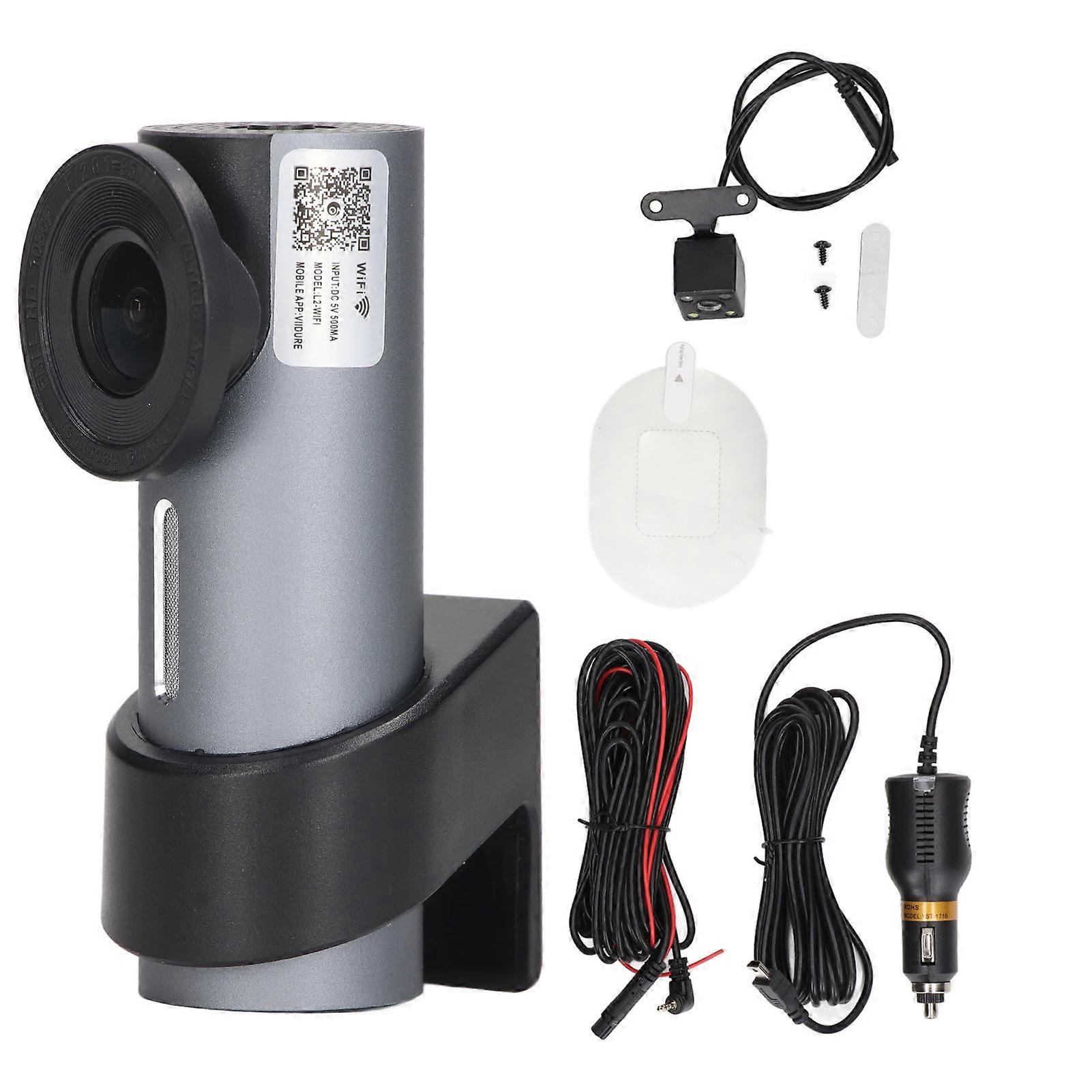 Car Front Rear Dash Cam HD Motion Detection 360 Degree Rotatable WiFi USB Car Dashboard Camera