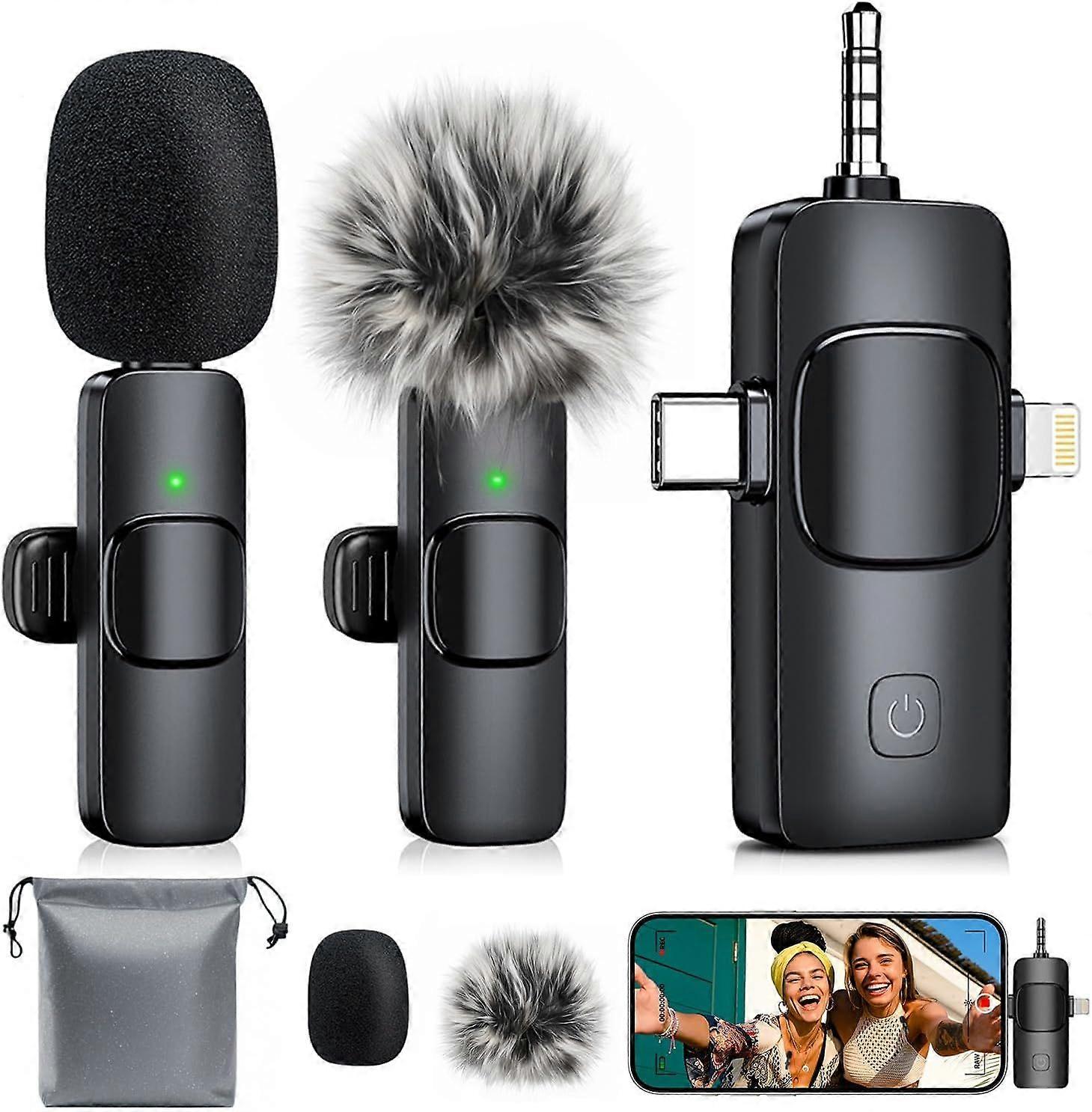 Mini microfono 3 in 1 per iPhone: microfono lavalier wireless per