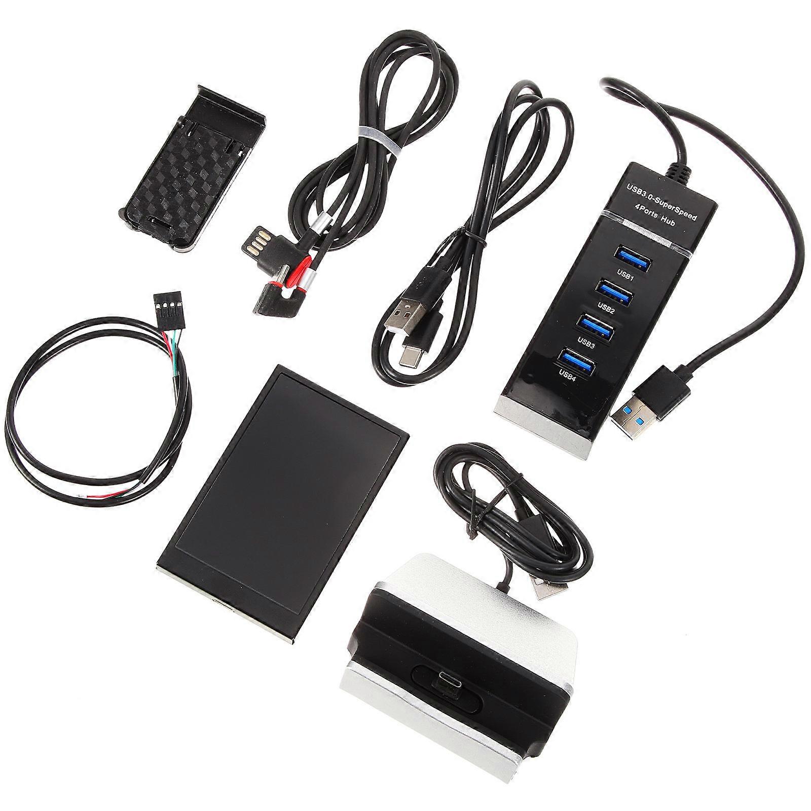 Mini Monitor Pc Display Board Cpu Screen With Brightness Adjustment For Tech Enthusiasts 9.7x5.1cm 1Set