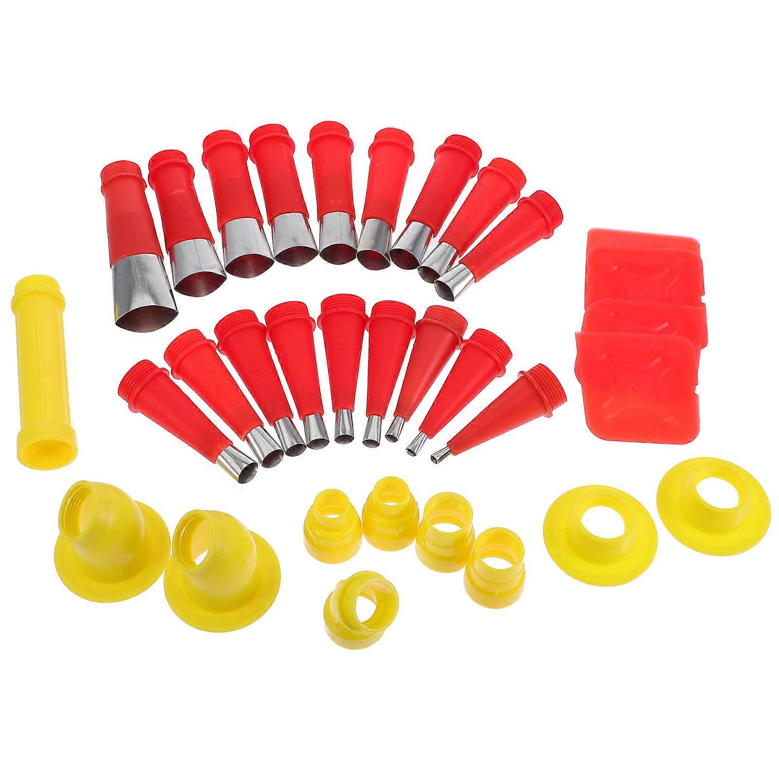 Raindrops 1 Set Universal Caulking Kit with Stainless Steel Nozzle and Rubber Nozzle Reusable Caulking Nozzles with Bases