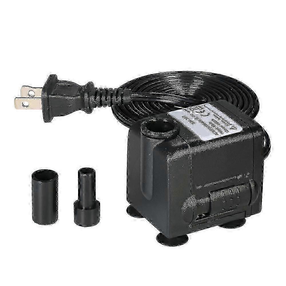 450L/H 6W Submersible Water Pump for Aquarium Tabletop Fountains Pond Water Gardens and Hydroponic Systems with 2 Nozzles AC220-240V