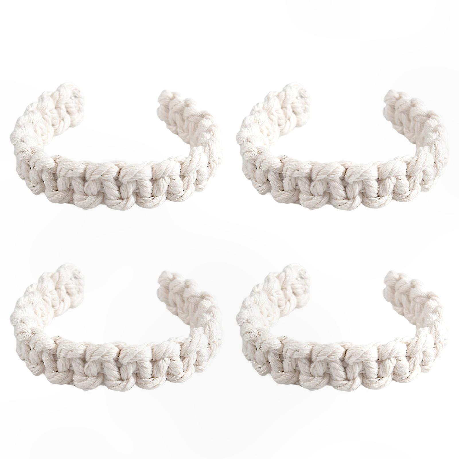 4pcs Jutes Curtain Tiebacks Natural Texture Curtain Holders Tie Backs for Home Decoration and Elegent Daily Use Light Grey
