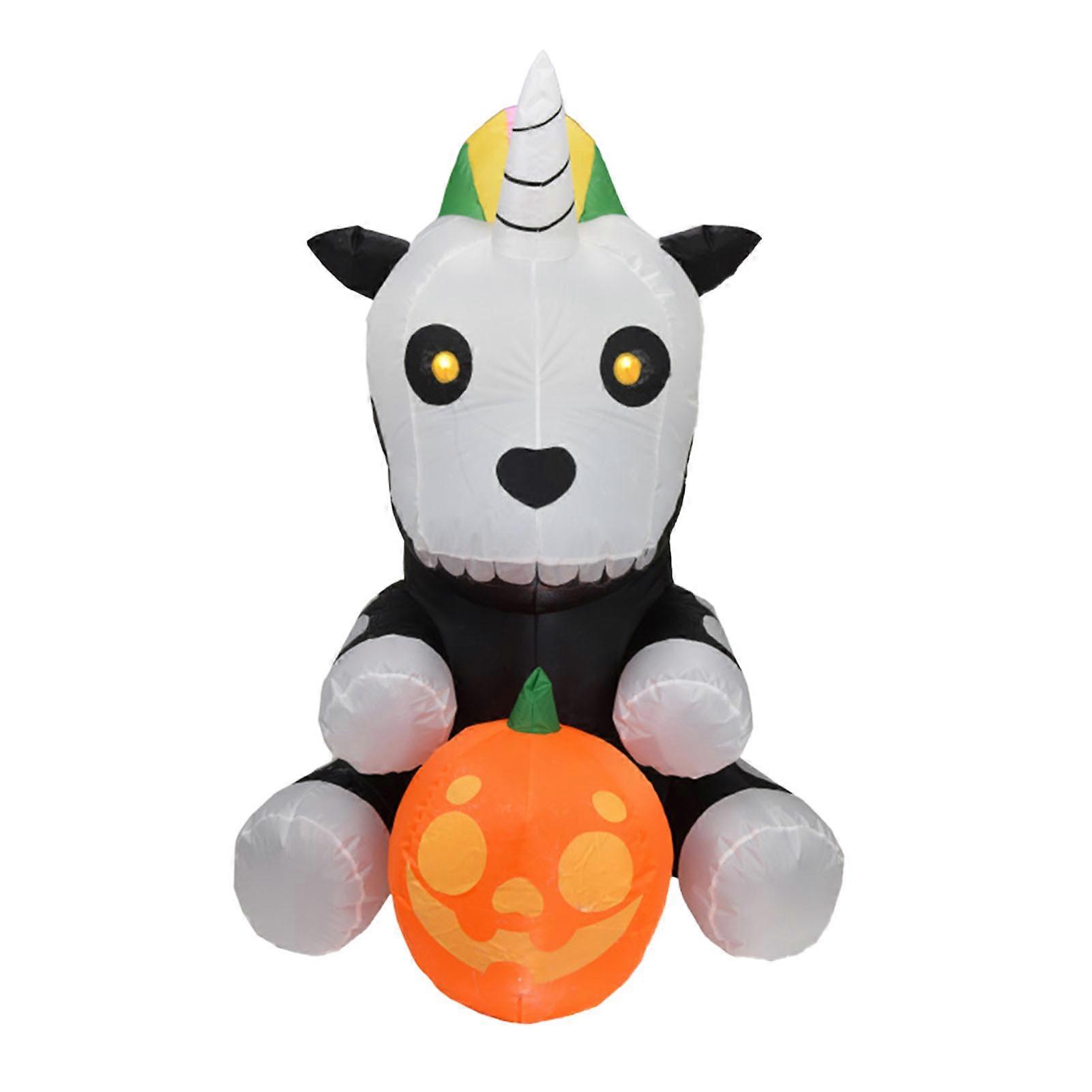 Inflatable Skeleton Toy Waterproof Blow Up Decoration with LED Light for Halloween Garden