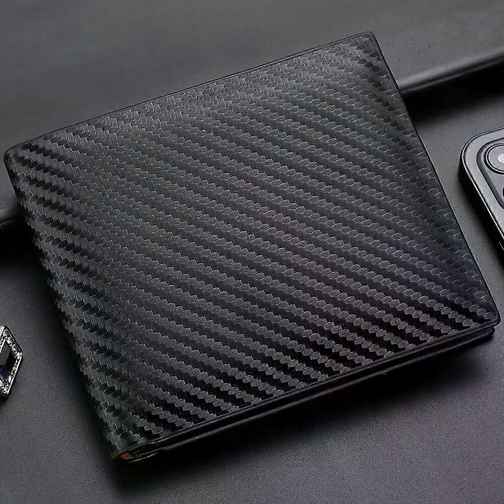 جديد من ألياف الكربون محفظة قصيرة للرجال S بطاقة حقيبة متكاملة سحاب تغيير حامل