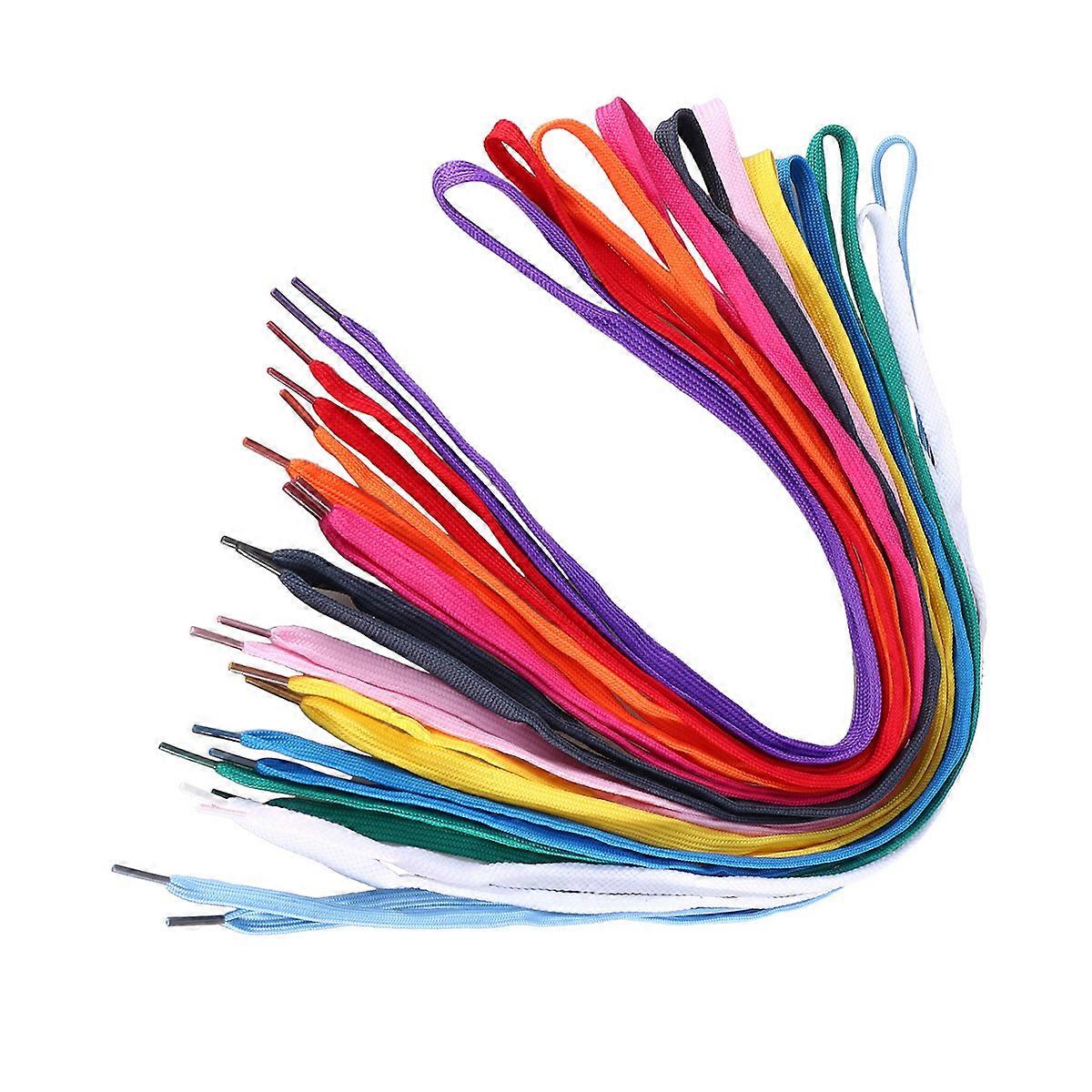12 Pairs of Replacement Flat Shoelaces for Sports Shoes Boots Sneakers Skates Assorted Colors