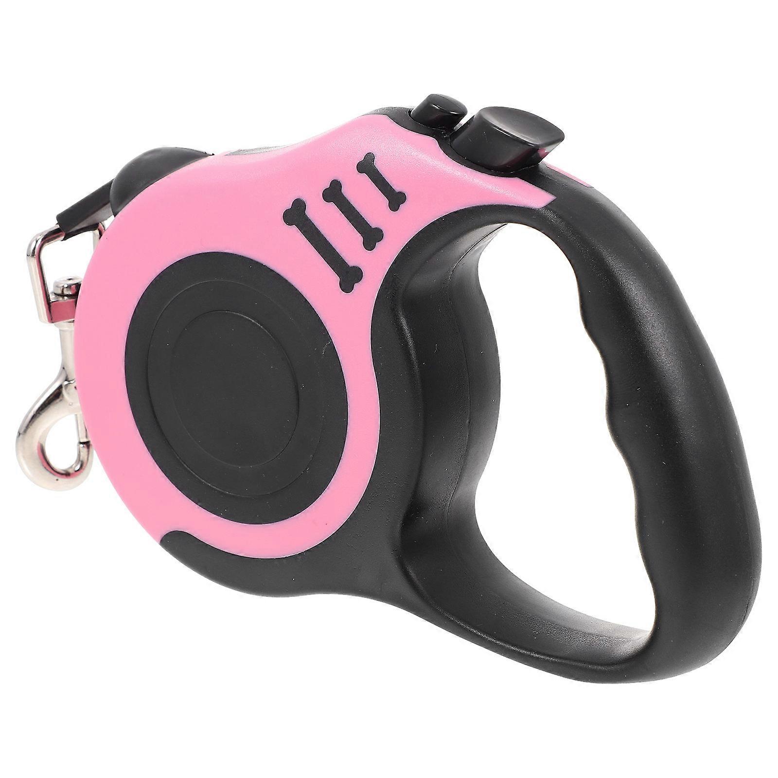 Dog Accessory Retractable Animal Leash Pet Training Ergonomic Design ABS Material 5M (Leash Length) Pink 1Pack