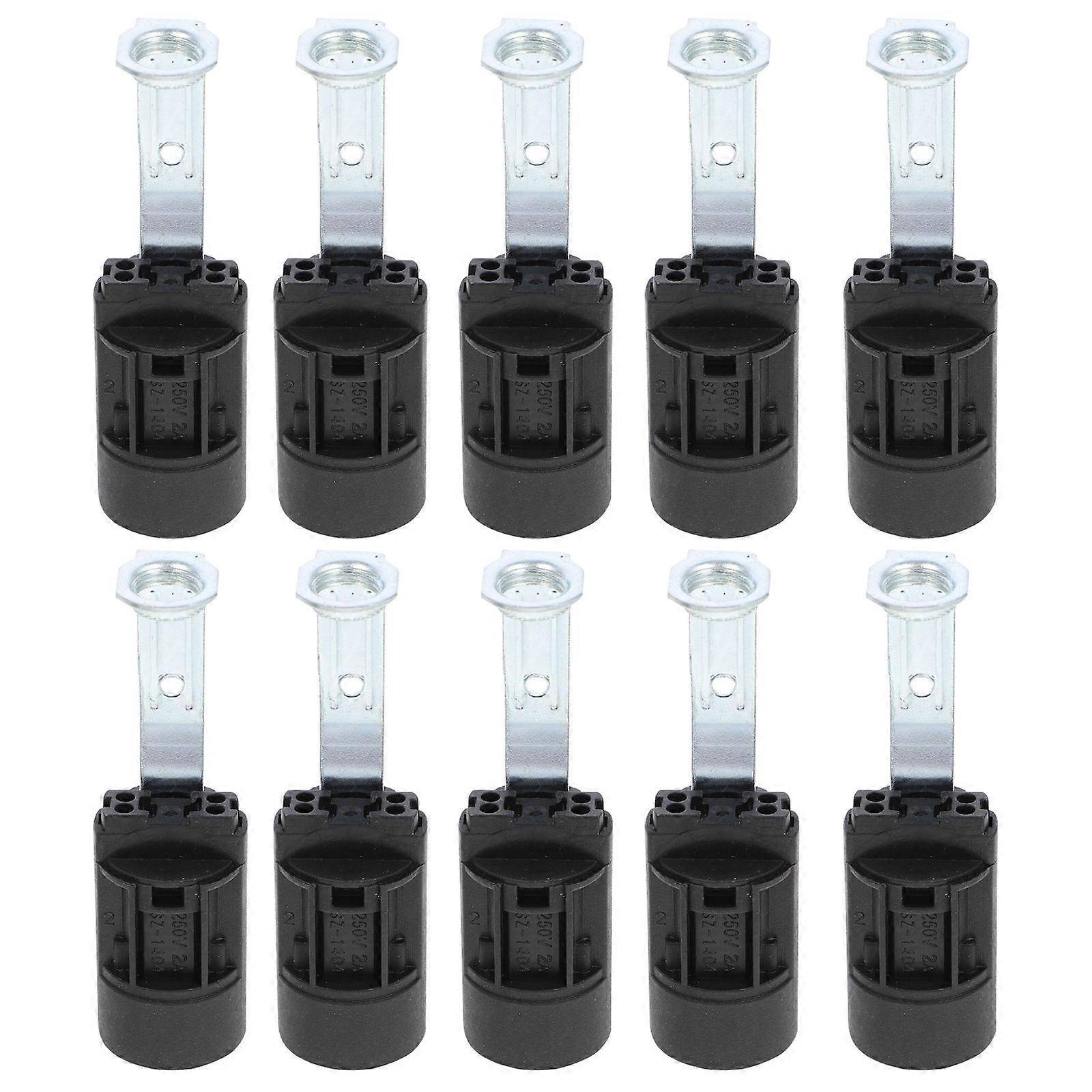Black Candelabra Socket Replacement for Lamp Use Durable Plastic Zinc Alloy Copper Material 10 Pieces