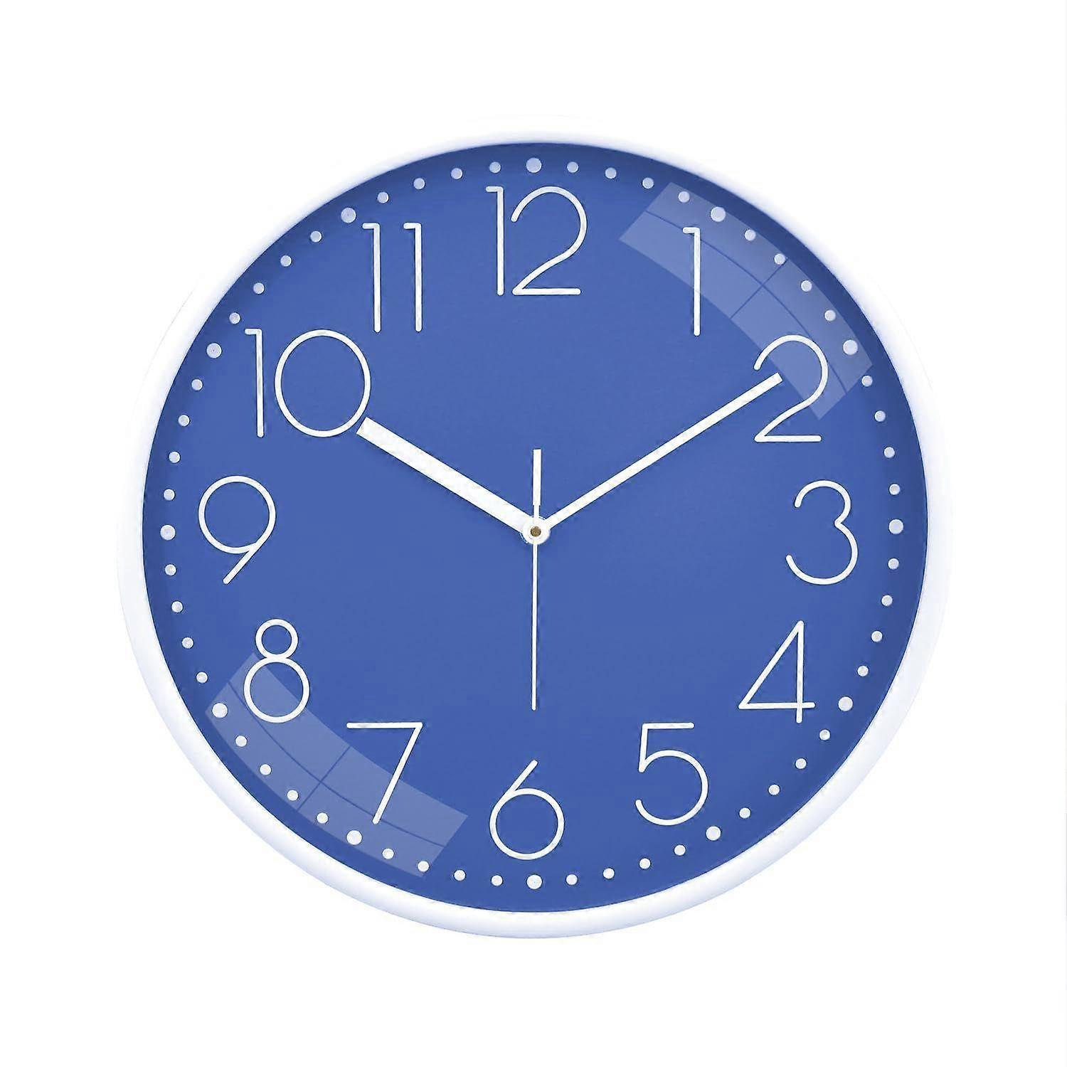 Plastic Analog Wall Clock, Quartz Movement, Silent Sweep, Modern Embossed, Easy-to-Read Time Indicator (30 Cm X 30 Cm, Turquoise Blue)