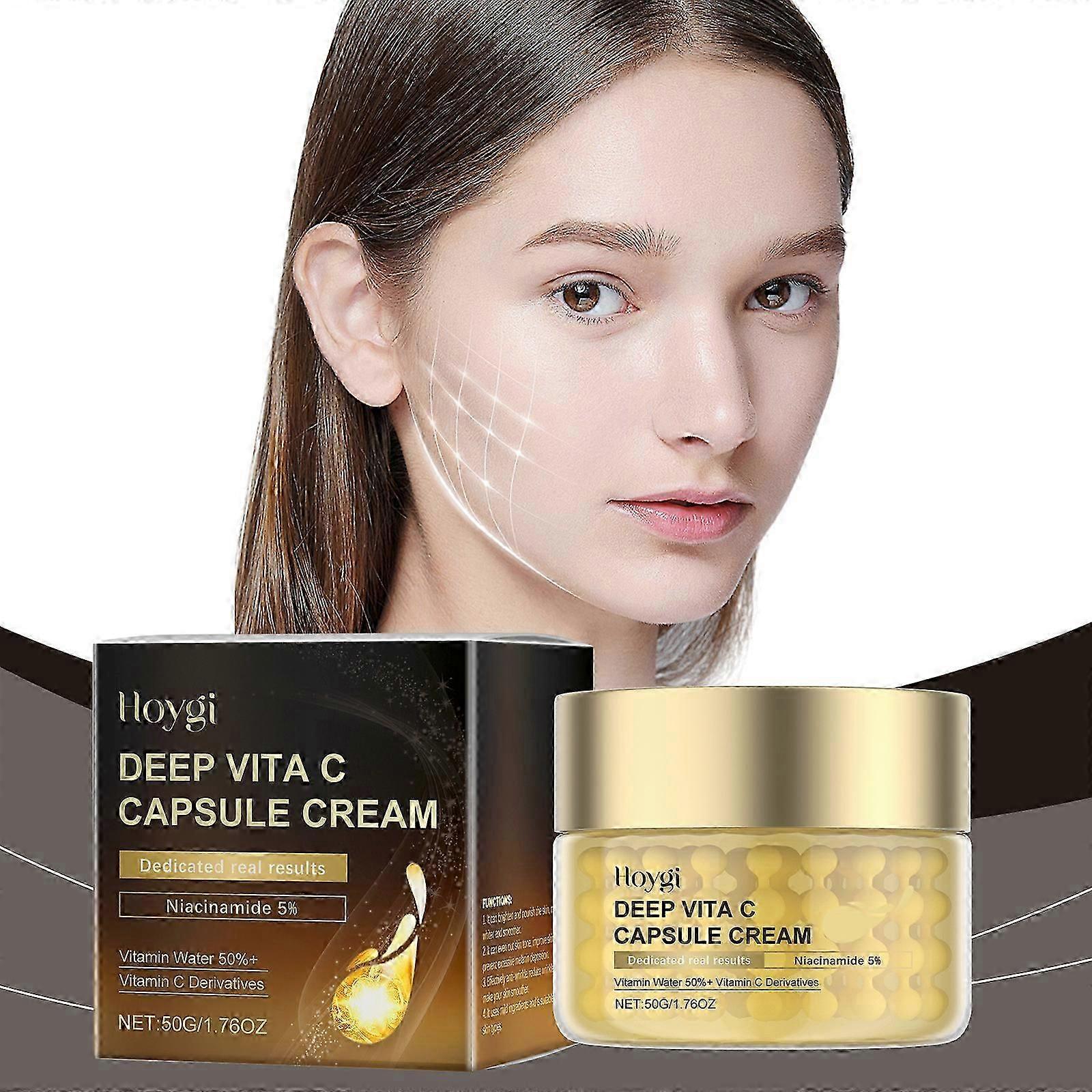 Deep Vita C Capsule Cream, Anti-Aging Face Moisturizer Capsule Cream, Moisturizing Anti-Wrinkle Vitamin C Lotion For Instant Glow New Arrival