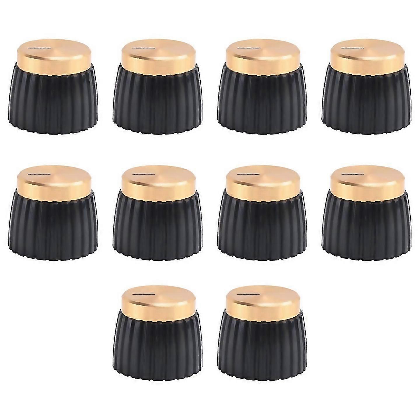 10x Guitar Amp Amplifier Knobs Pushon Blackgold Cap For Marshall Amplifier