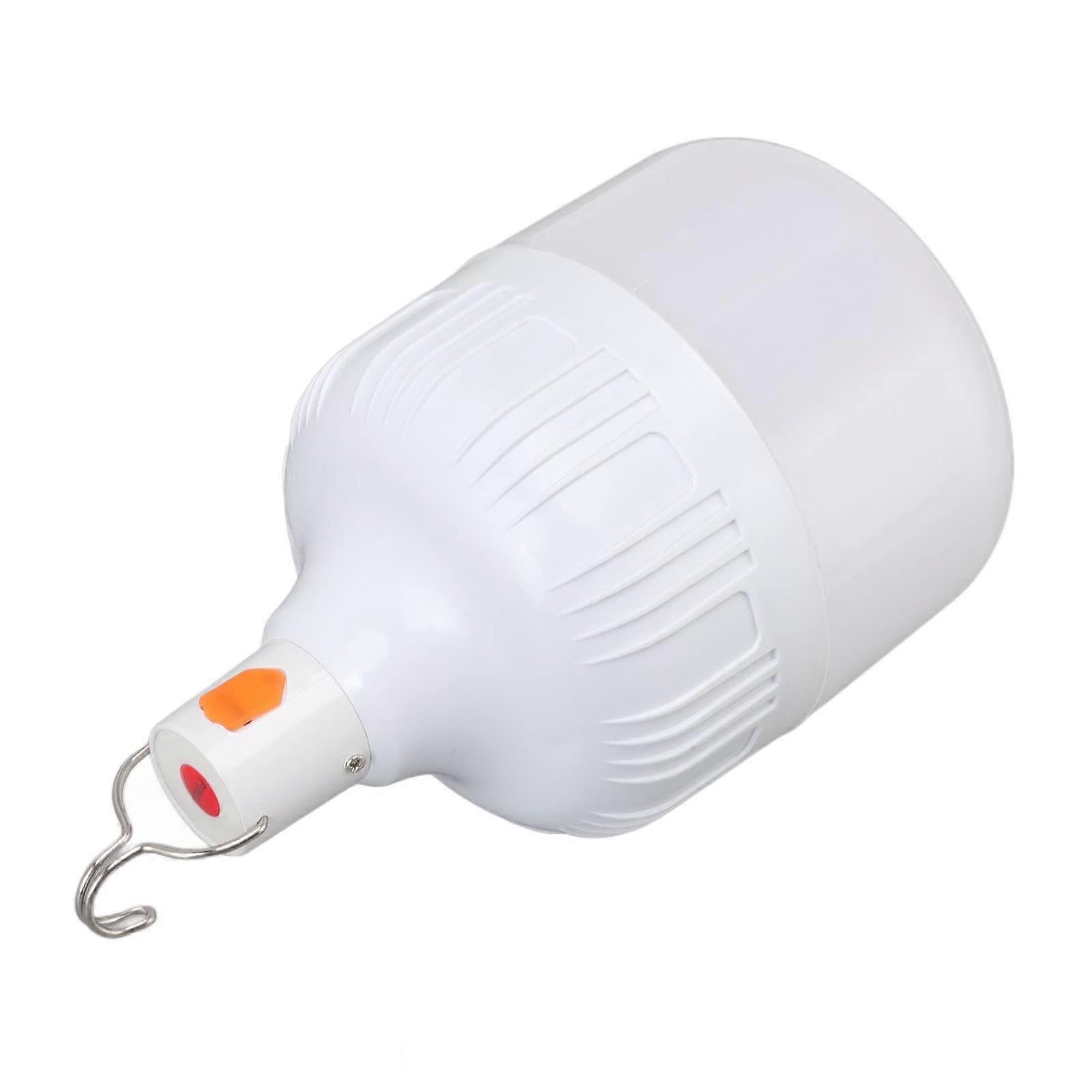 Portable Rechargeable LED Light Bulb with Hook for Camping, Night Market Stands, and Emergency Power Outages