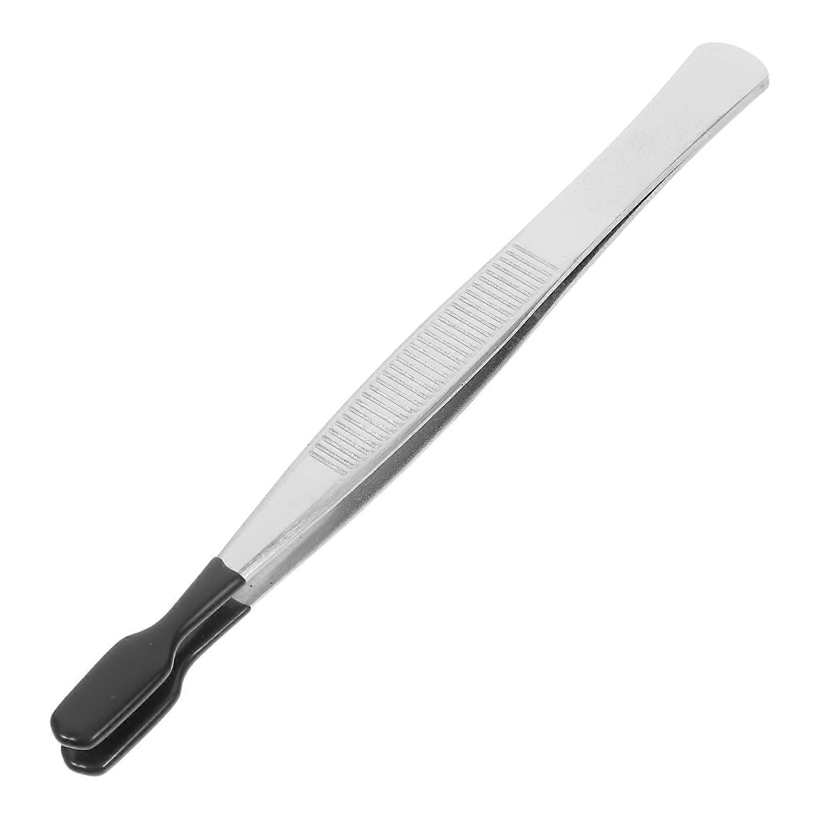 Small Flat Tip Rubber Coated Precision Tweezers for Jewelry, Stamps, and Laboratory Use – Lightweight, Non Slip, Portable for Delicate Tasks