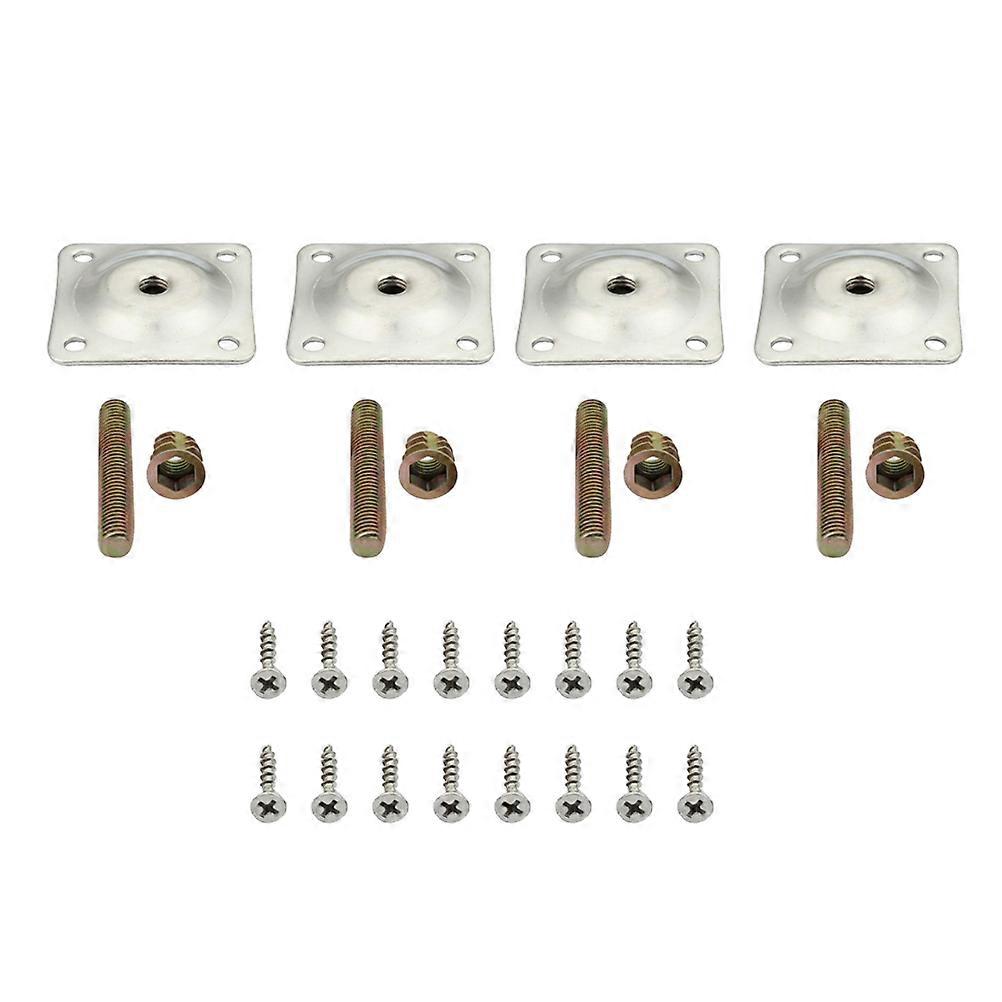 4 Sets Of Silver Metal Furniture Feet Suitable For DIY Furniture Enthusiasts Ideal For Cabinets And Shelves With Adjustable Support