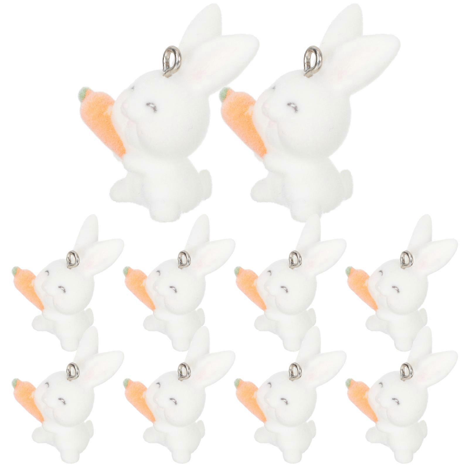Cute Pendant Charms 10Pcs White Resin Charms For Bracelet Making Design 2.8X1.5Cm Craft Projects