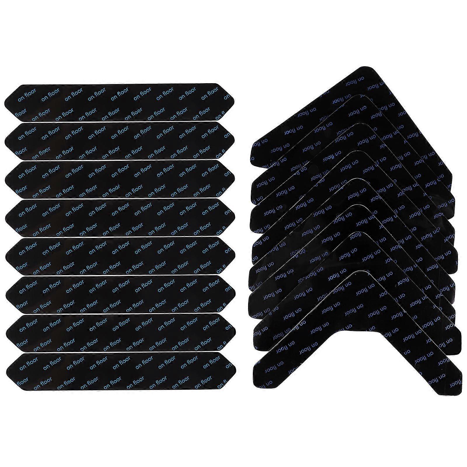 Black with Strong Adhesive for Home Use Non-slip Carpet Fixing Stickers Set of 16pcs