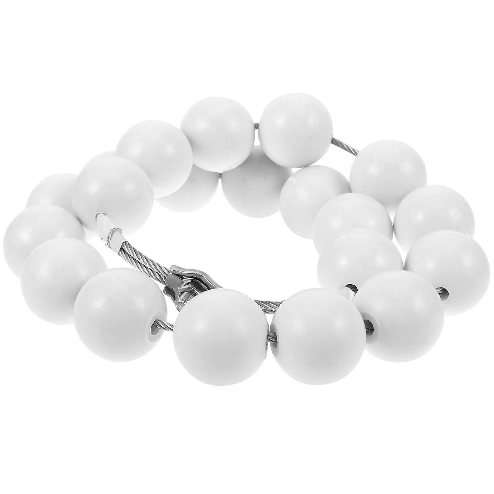 Flagpole Retainer Ring for Windproof Guide Chain Made of Steel Wire and Plastic White Easy to