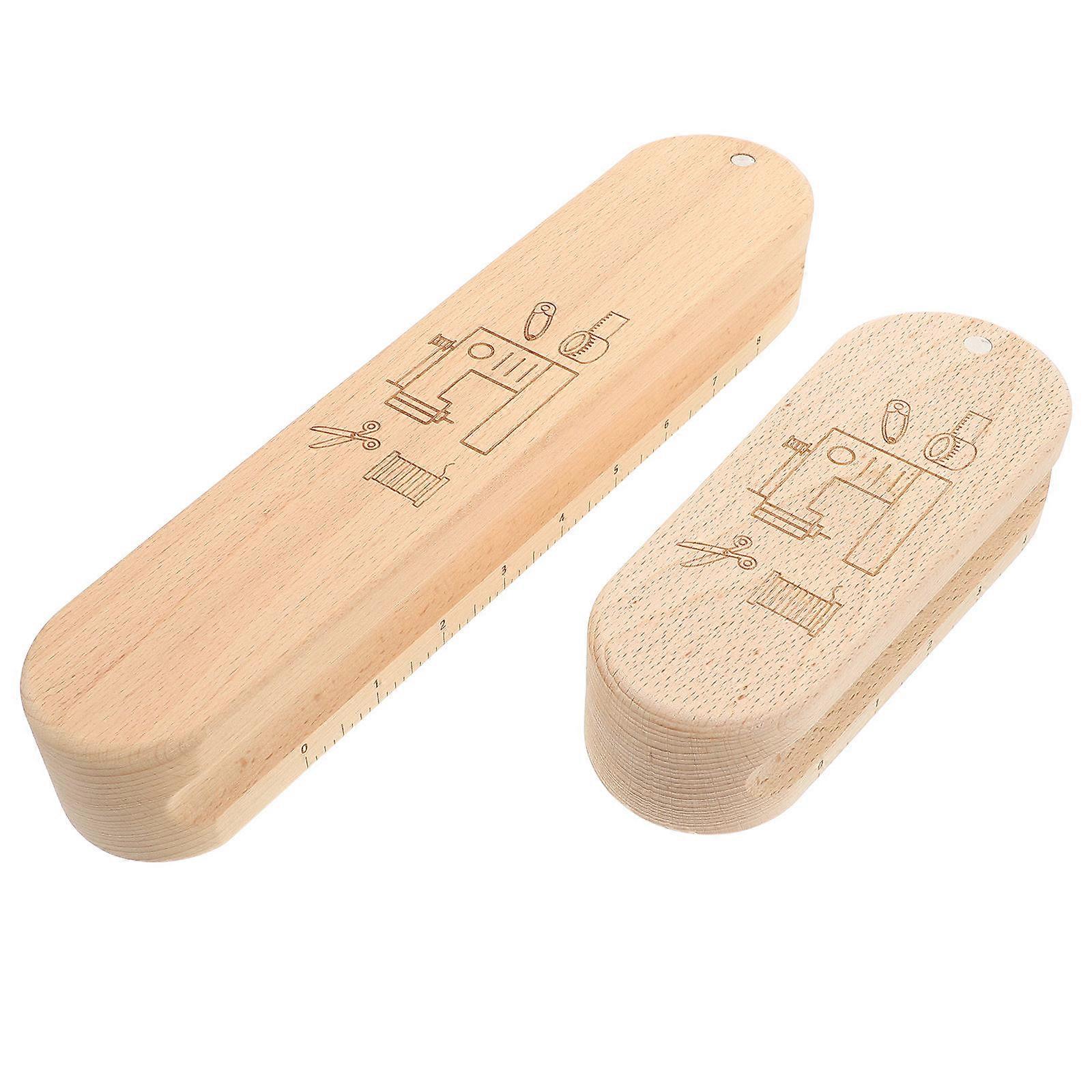 Wooden Clappers for Quilting & Sewing – Lightweight Pressing Tool with Magnetic Scale, Fabric Ironing Aid for Patchwork & Crafting