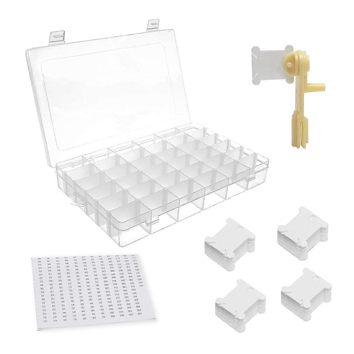 Embroidery Floss Organizer Thread Organizer-Bobbin Winder 1 Compartments,150 Floss Bobbins ,2pcs Stickers